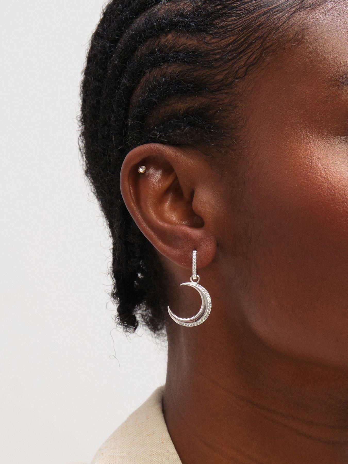 Image 2 of 3 of Inicio Pave Crescent Hoops