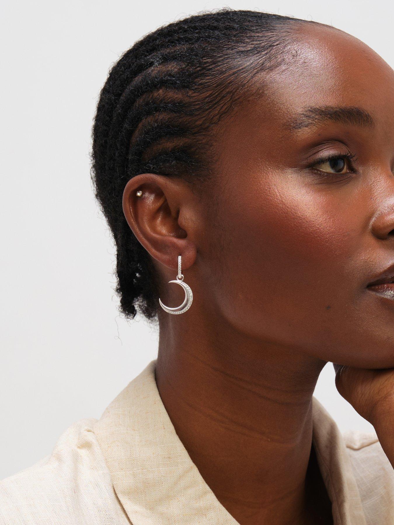 Image 3 of 3 of Inicio Pave Crescent Hoops