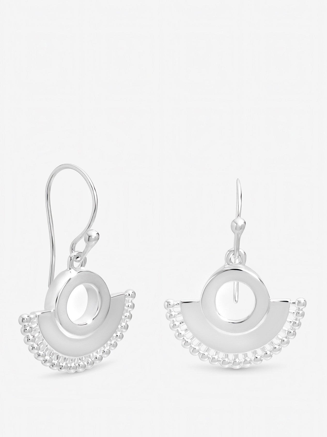 Image 1 of 1 of Inicio Beaded Fan Fishhook Earrings