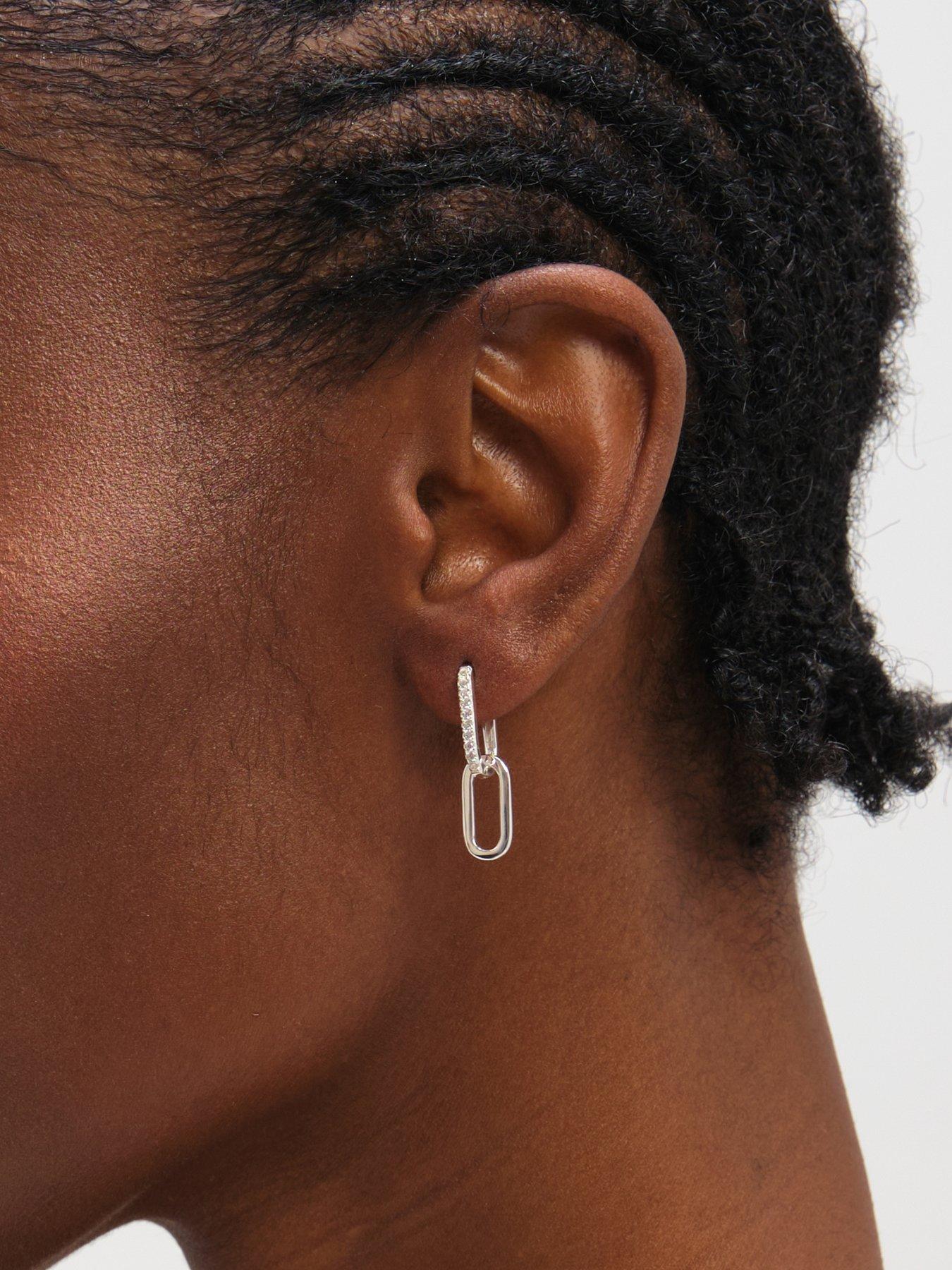 Image 3 of 3 of Inicio Sterling Silver Polished Double Link Drop Earrings