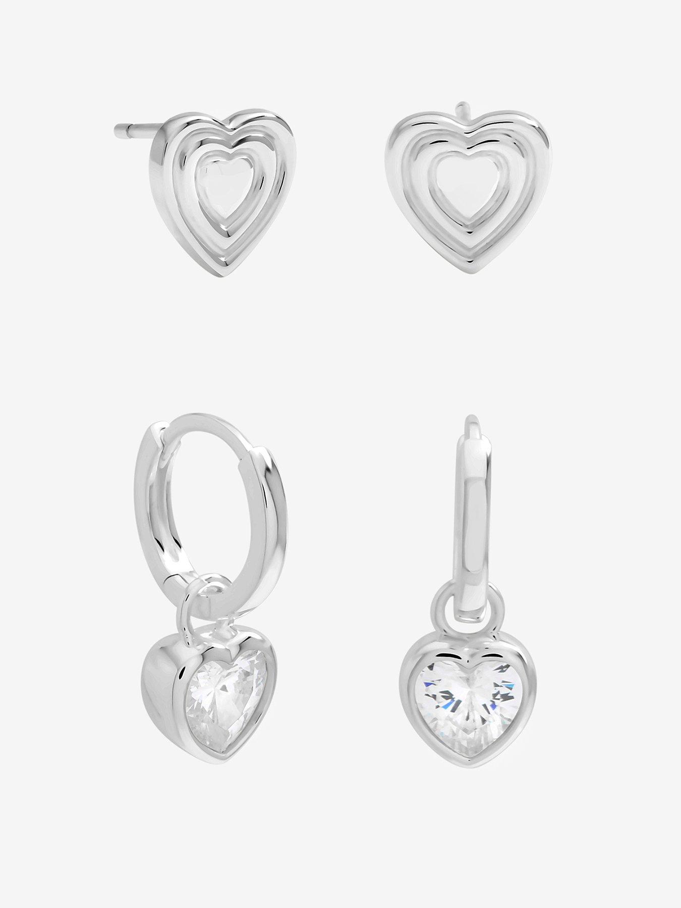Image 1 of 3 of Inicio Heart Earrings - Pack of 2