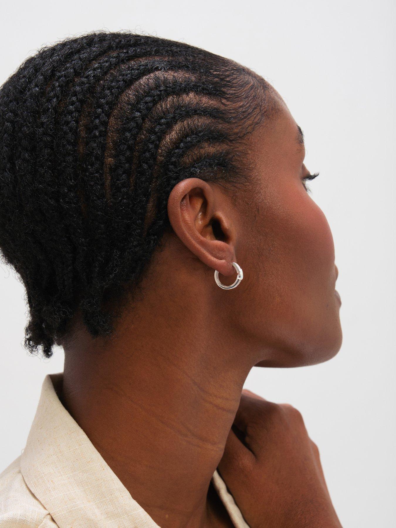 Image 3 of 3 of Inicio Opal Huggie Hoops