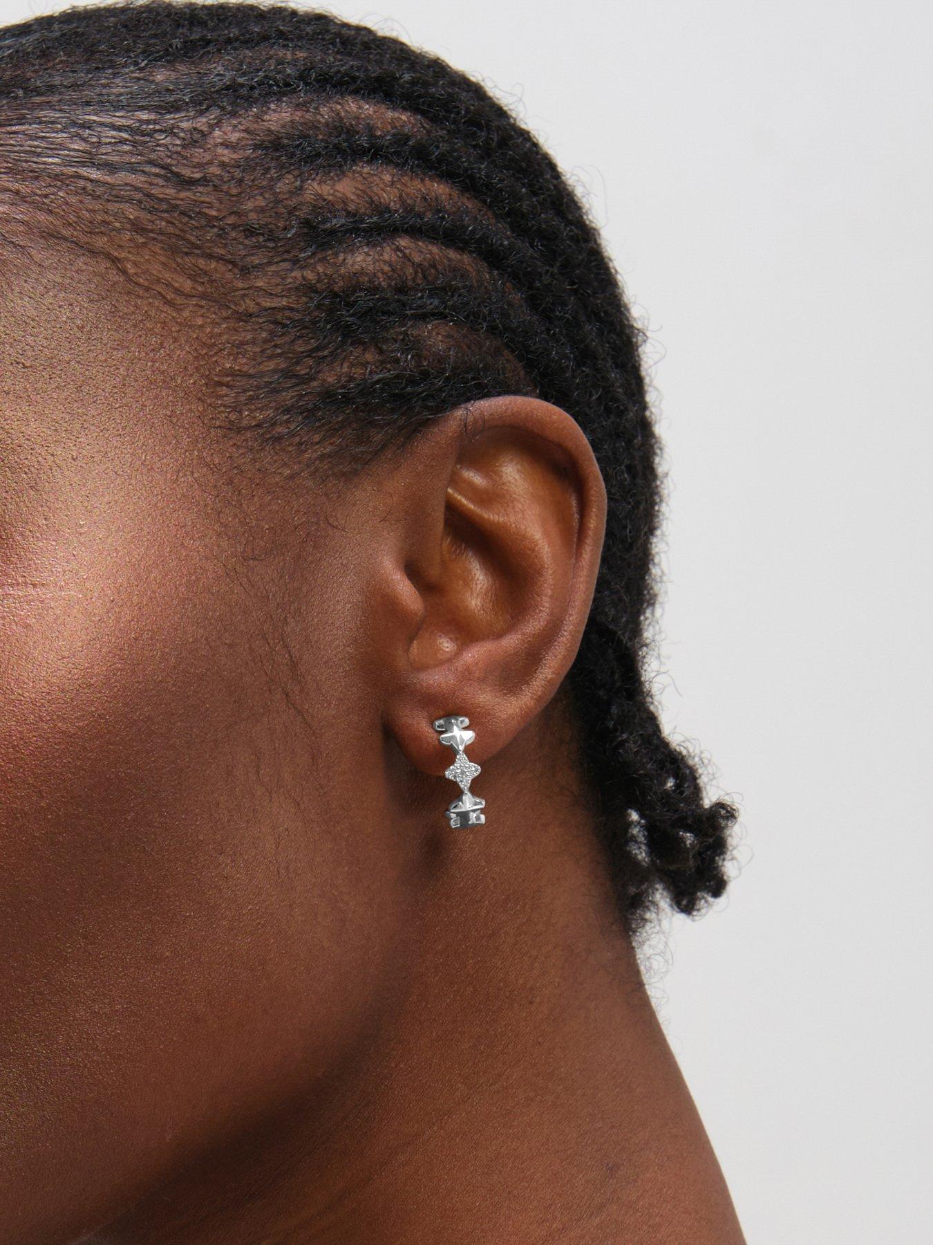 Image 3 of 3 of Inicio Celestial Star Hoop Earrings
