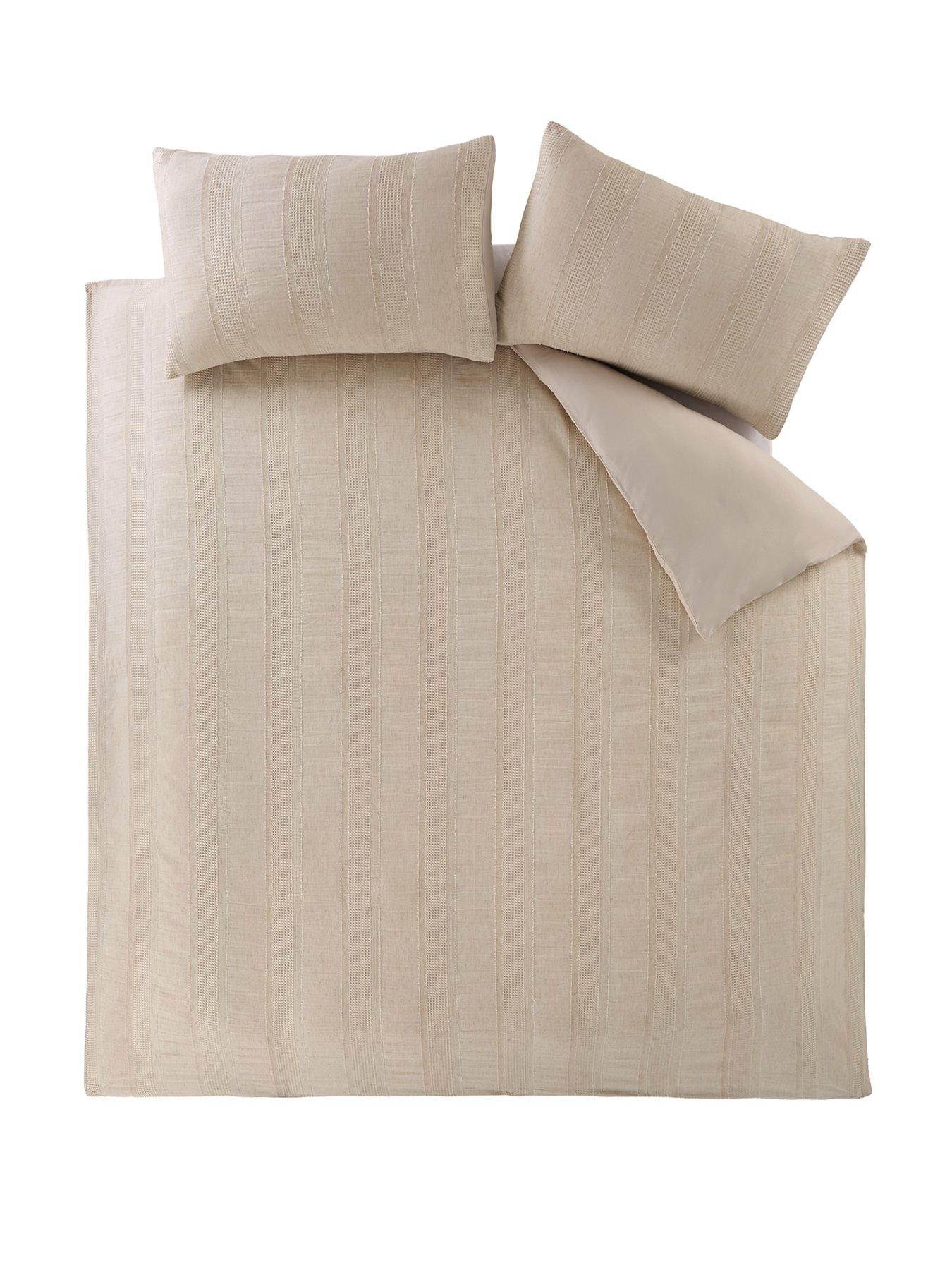 Image 2 of 5 of Michelle Keegan Home Vida Polylinen Textured Stripe Duvet Set