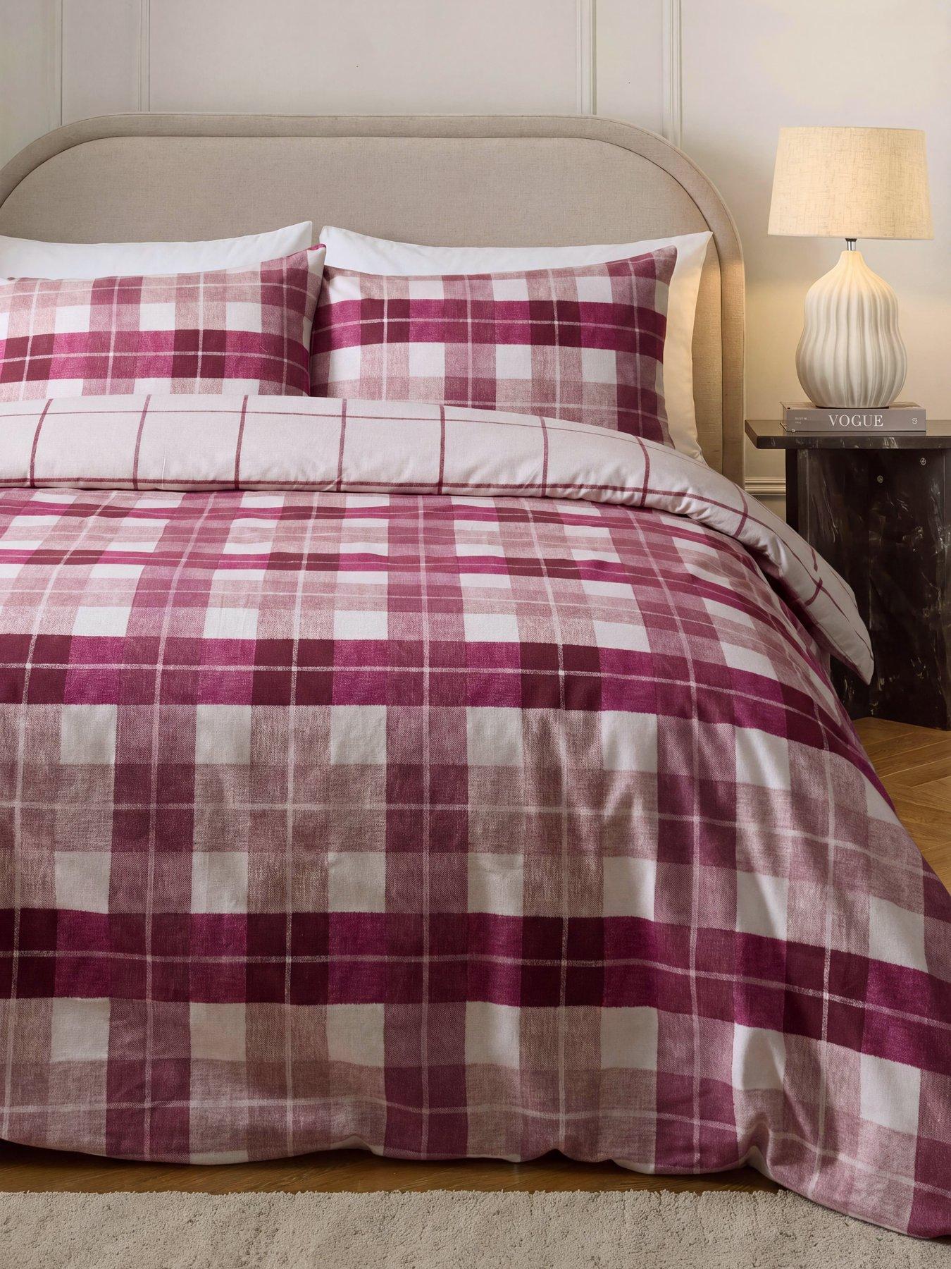 The Very Collection Brushed Cotton Check Print Duvet Set