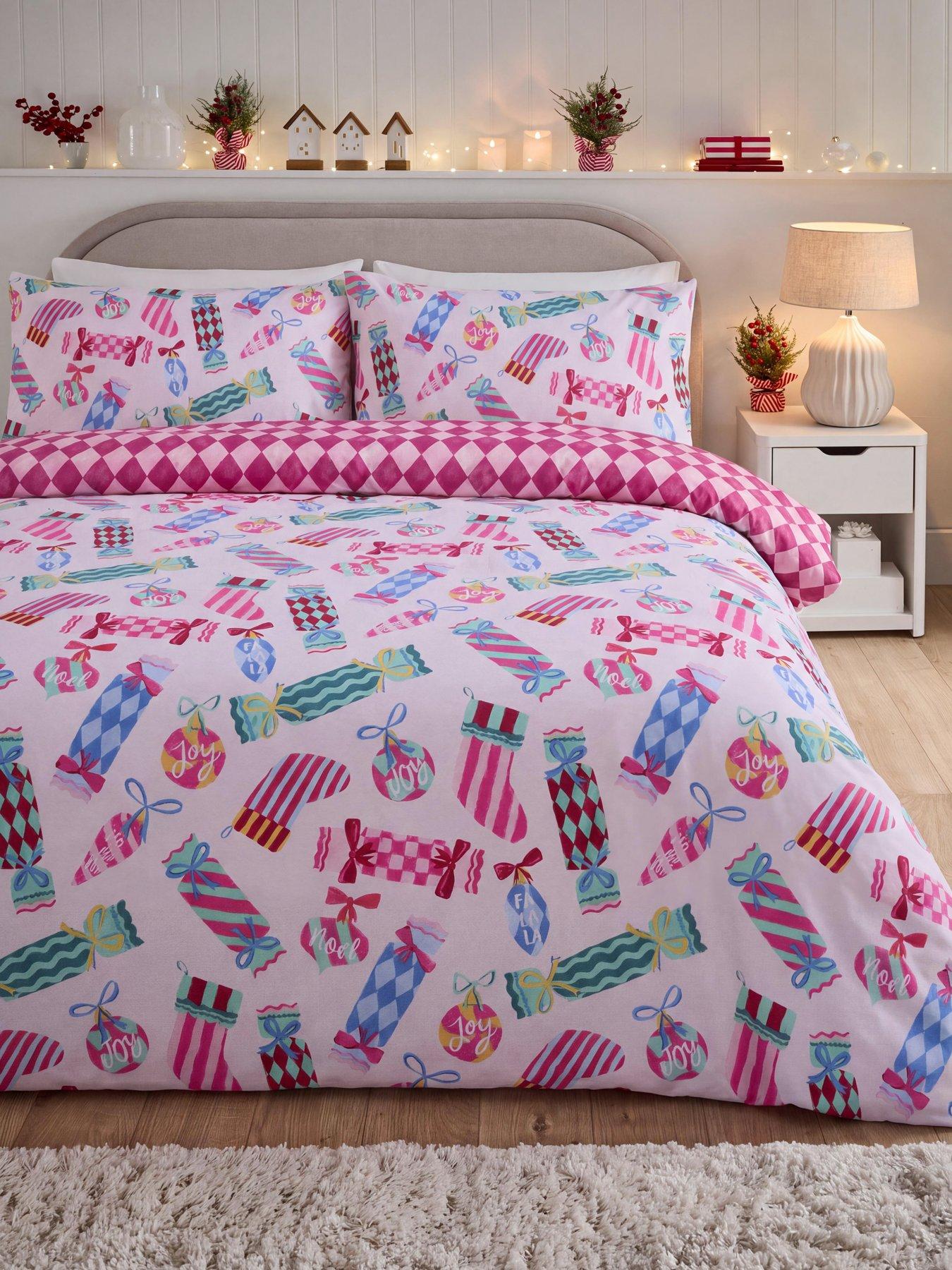 Image 1 of 5 of The Very Collection Christmas Cracker Print Duvet Set