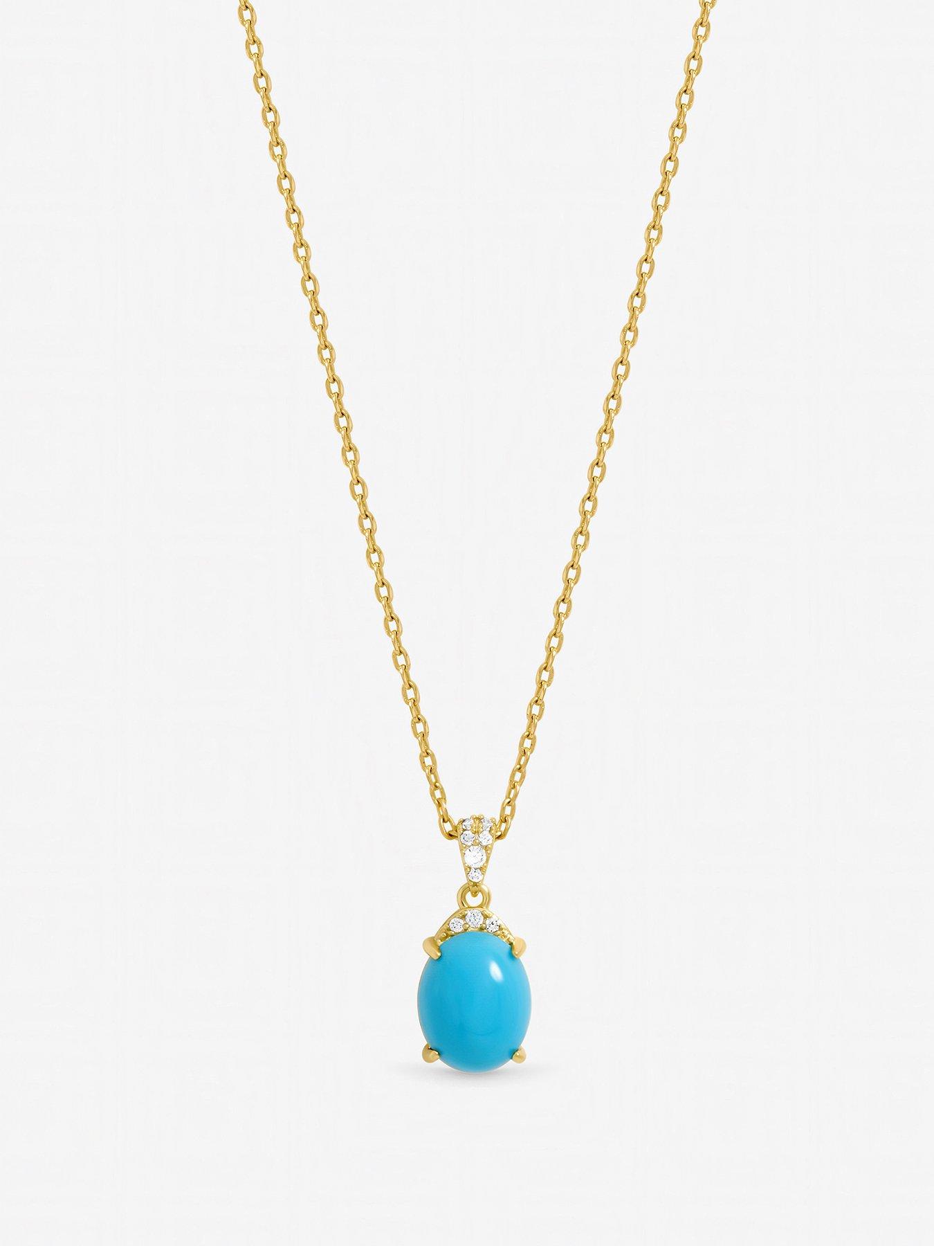 Jon Richard Gold Plated And Turquoise Stone Pendant