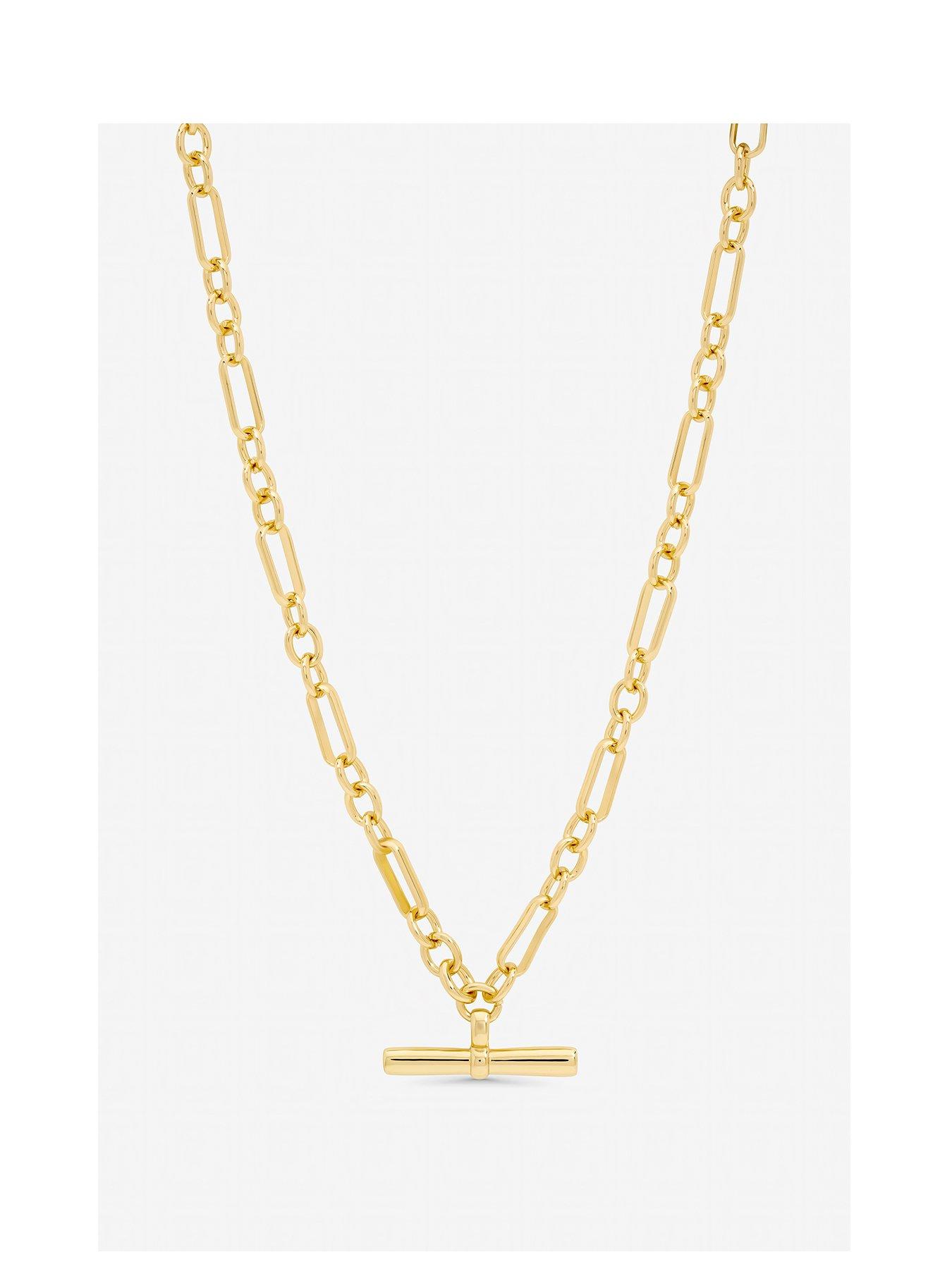 Jon Richard Jon Richard Gold Plated Luxe T-Bar Necklace