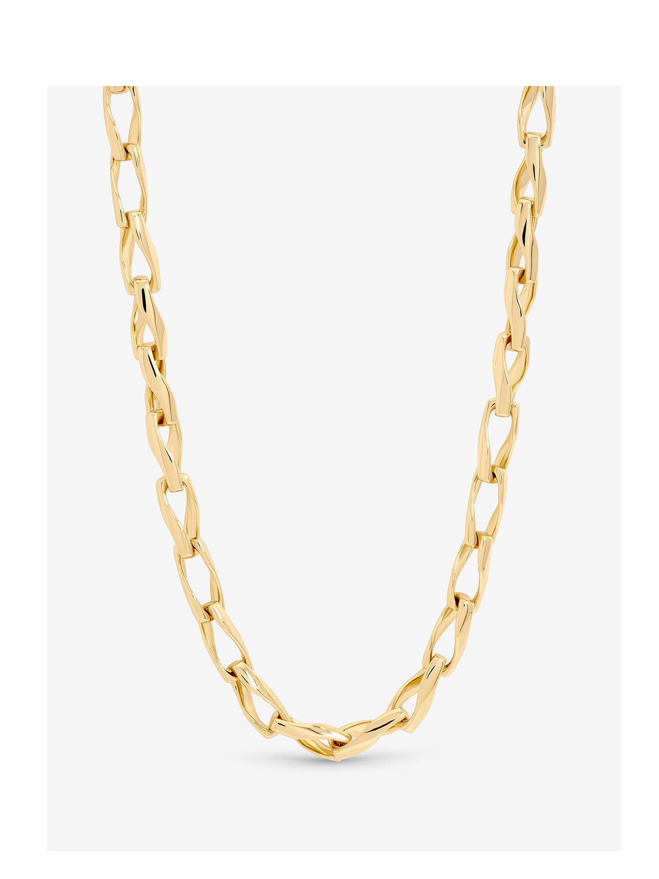 Inicio Gold Plated Twisted Link Necklace - Gift Pouch
