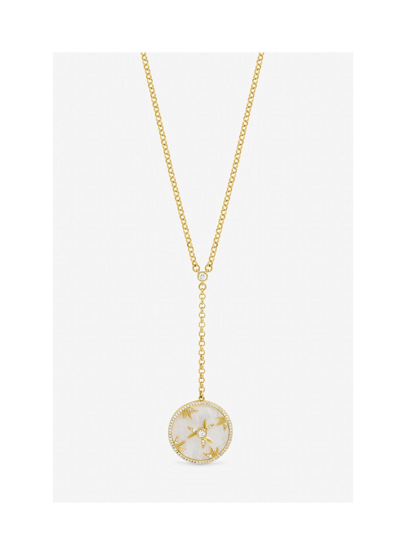 Jon Richard Gold Plated and Mother of Pearl Fan Pendant