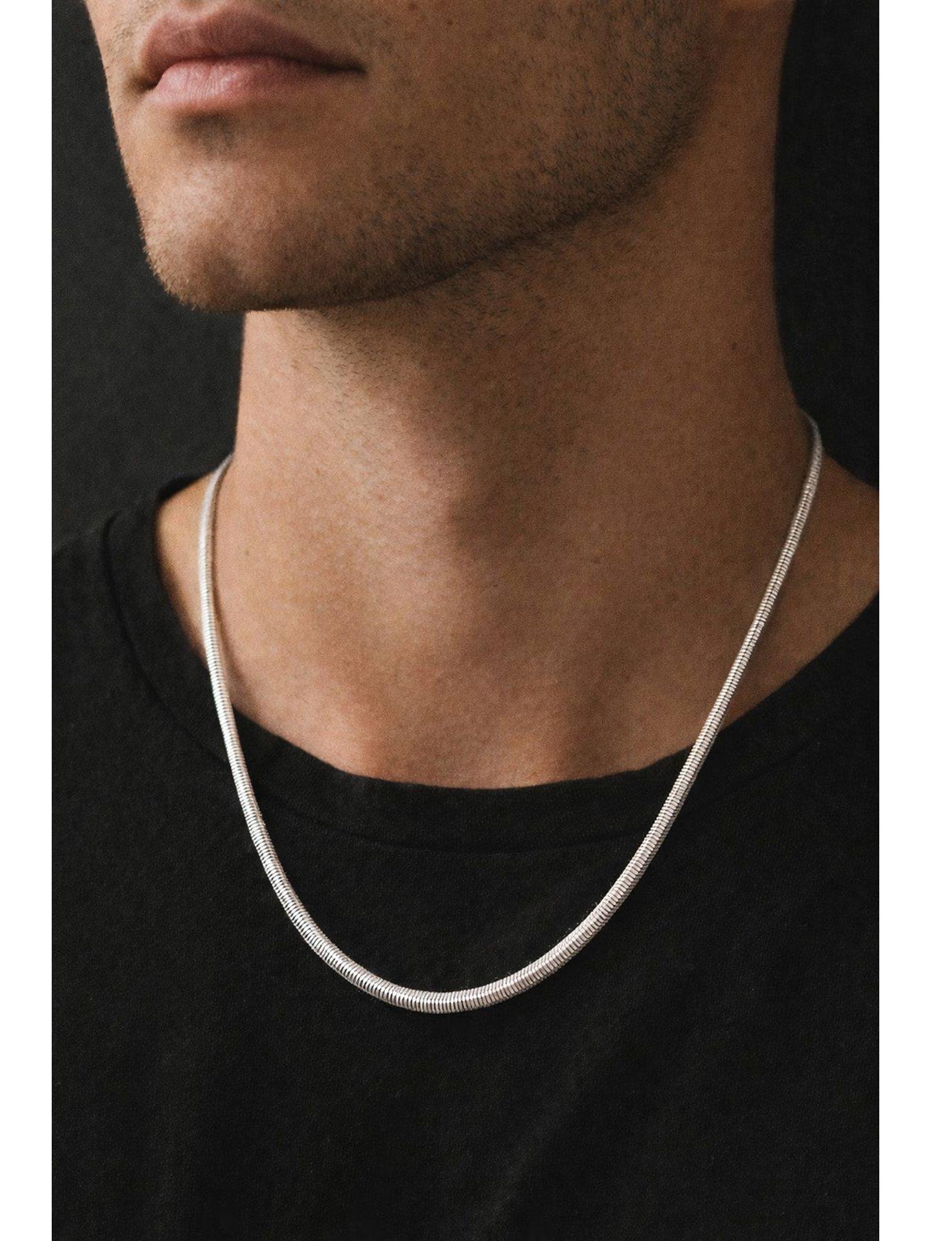 Image 2 of 4 of Inicio Men's Steel Waterproof Snake Chain Necklace - Gift Pouch