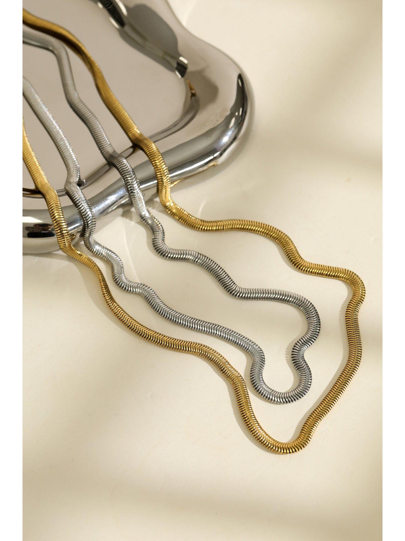 Image 3 of 4 of Inicio Men's Steel Waterproof Snake Chain Necklace - Gift Pouch