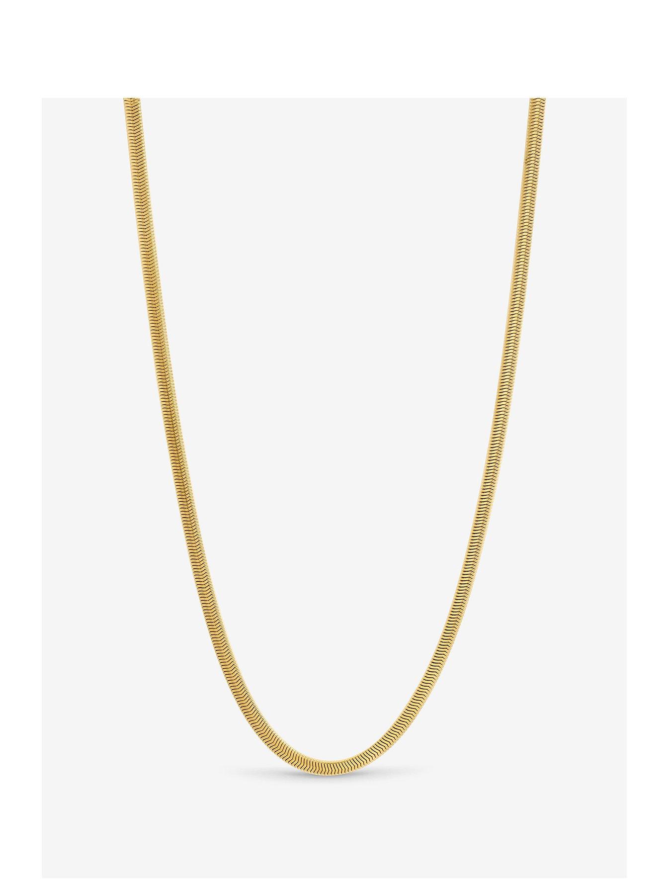 Inicio Men's Gold Plated Waterproof Snake Chain Necklace - Gift Pouch