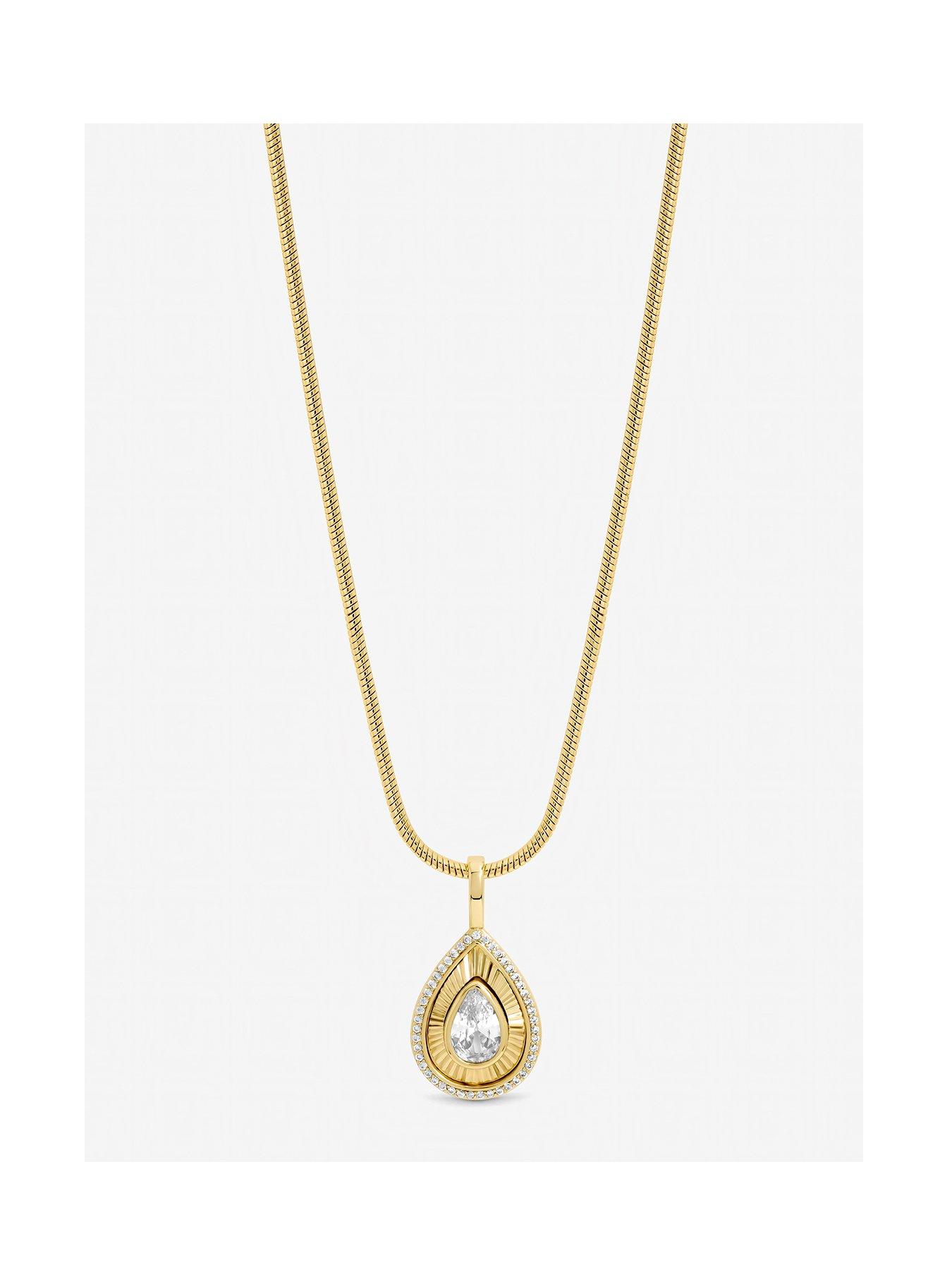 Image 1 of 1 of Jon Richard Gold Plated and Diamond Cut Peardrop Pendant