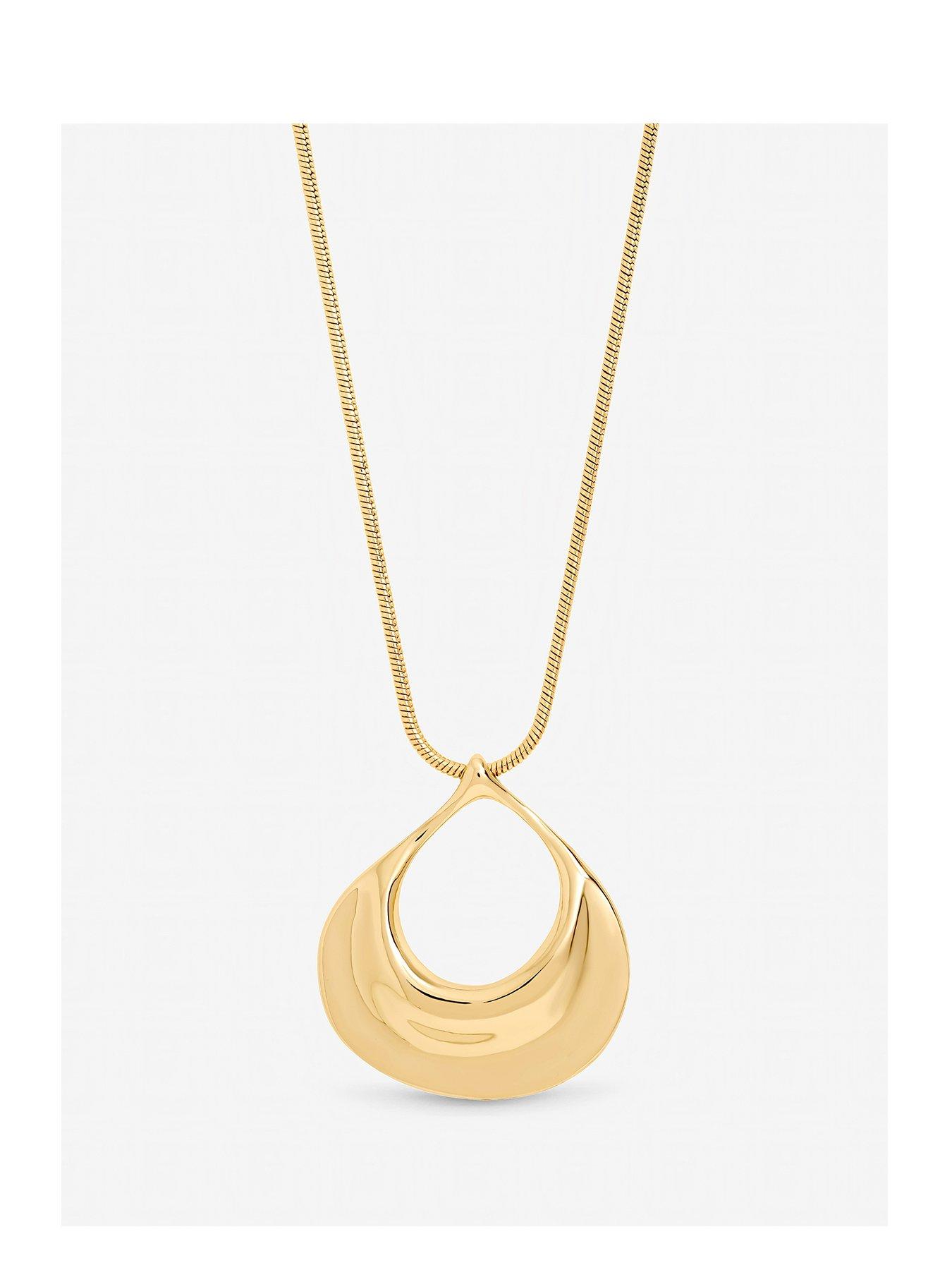 Mood Mood Gold Plated Polished Long Open Drop Pendant