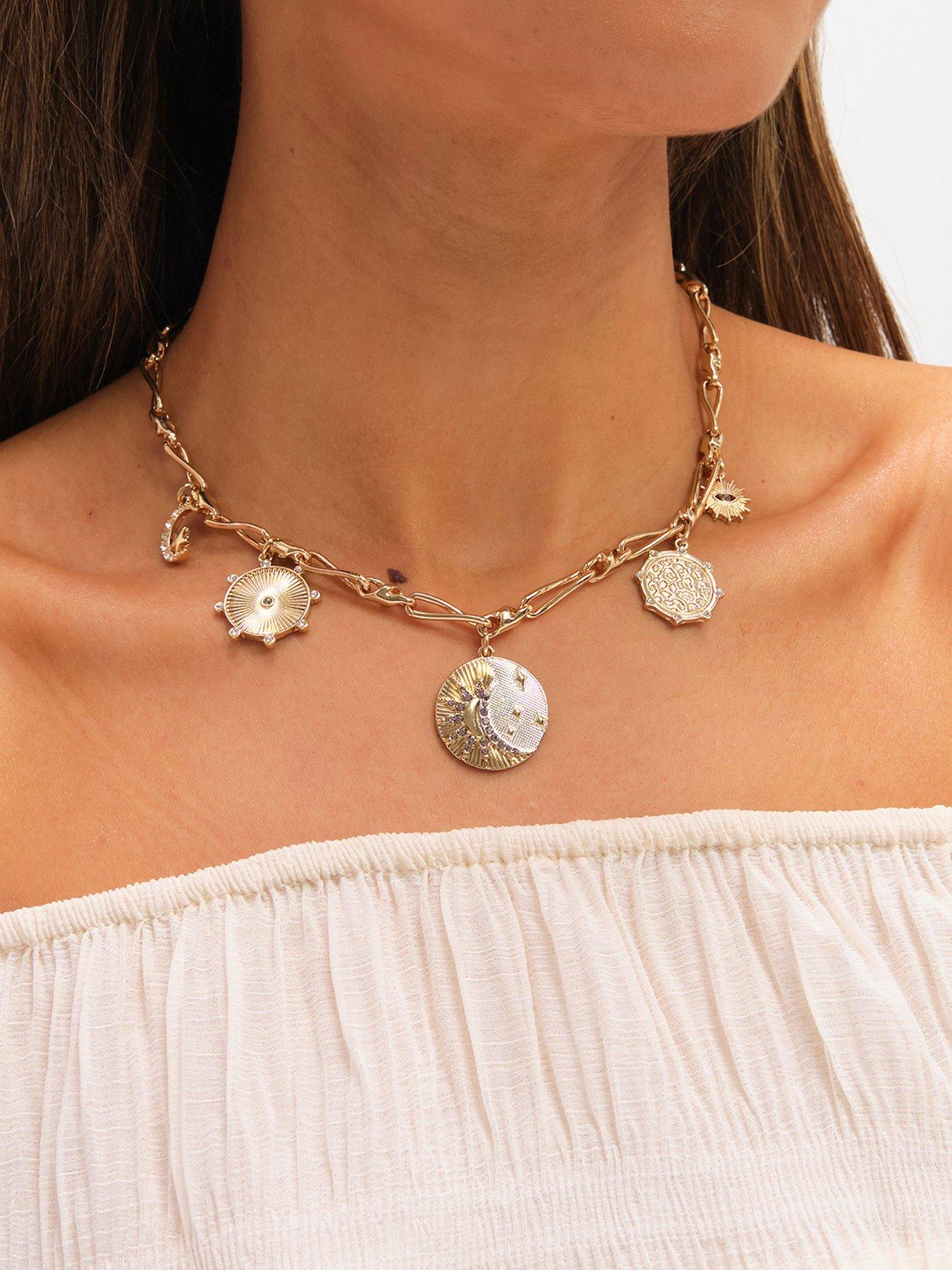 Image 1 of 3 of Mood Two Tone Celestial Charm Necklace