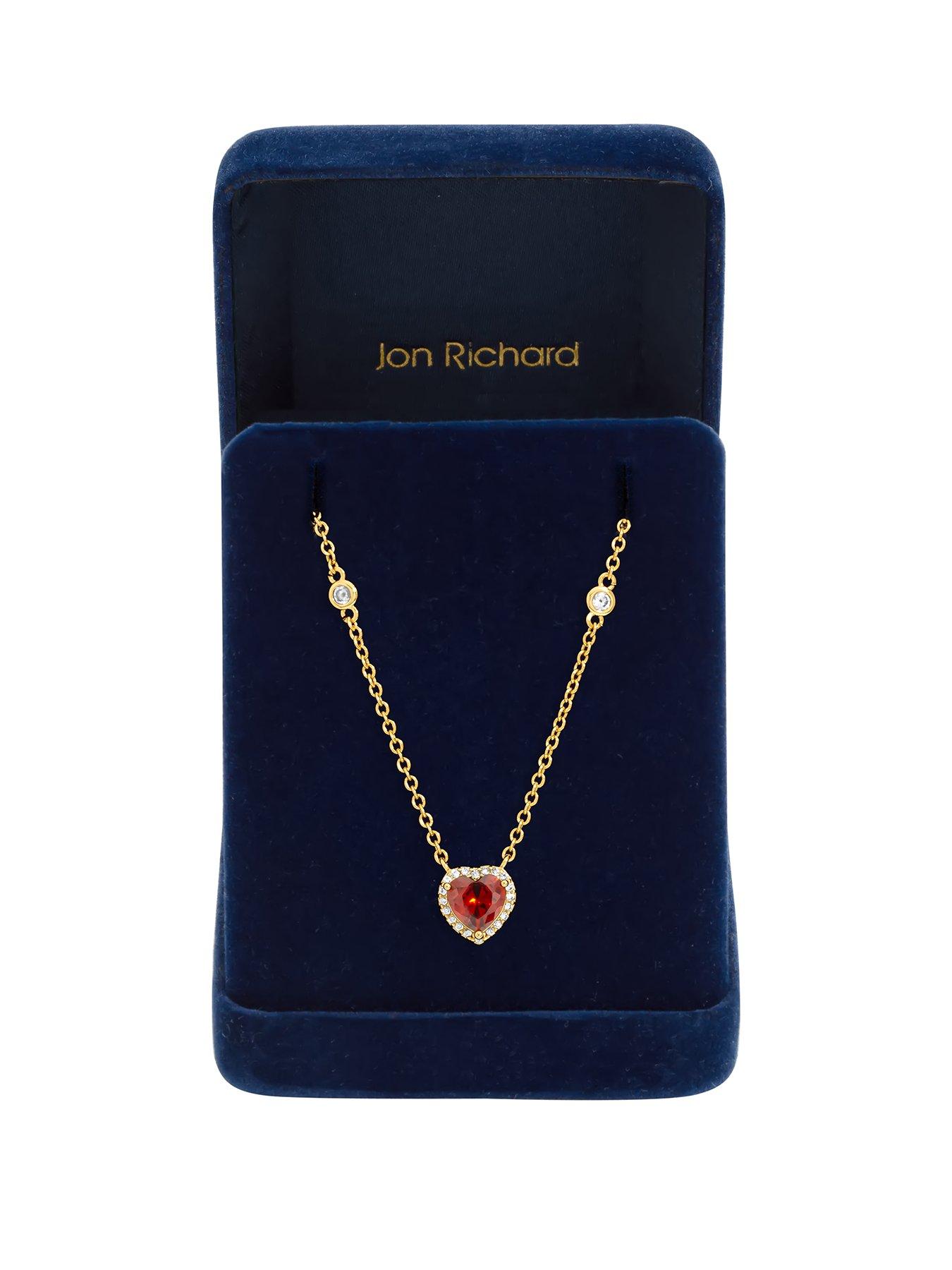 Image 1 of 4 of Jon Richard Gold Plated and Red Heart Pendant Necklace