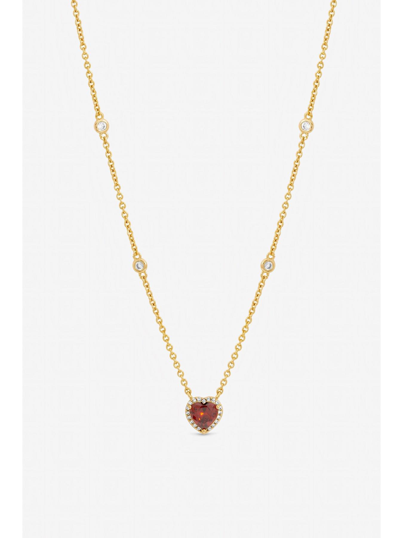 Image 2 of 4 of Jon Richard Gold Plated and Red Heart Pendant Necklace