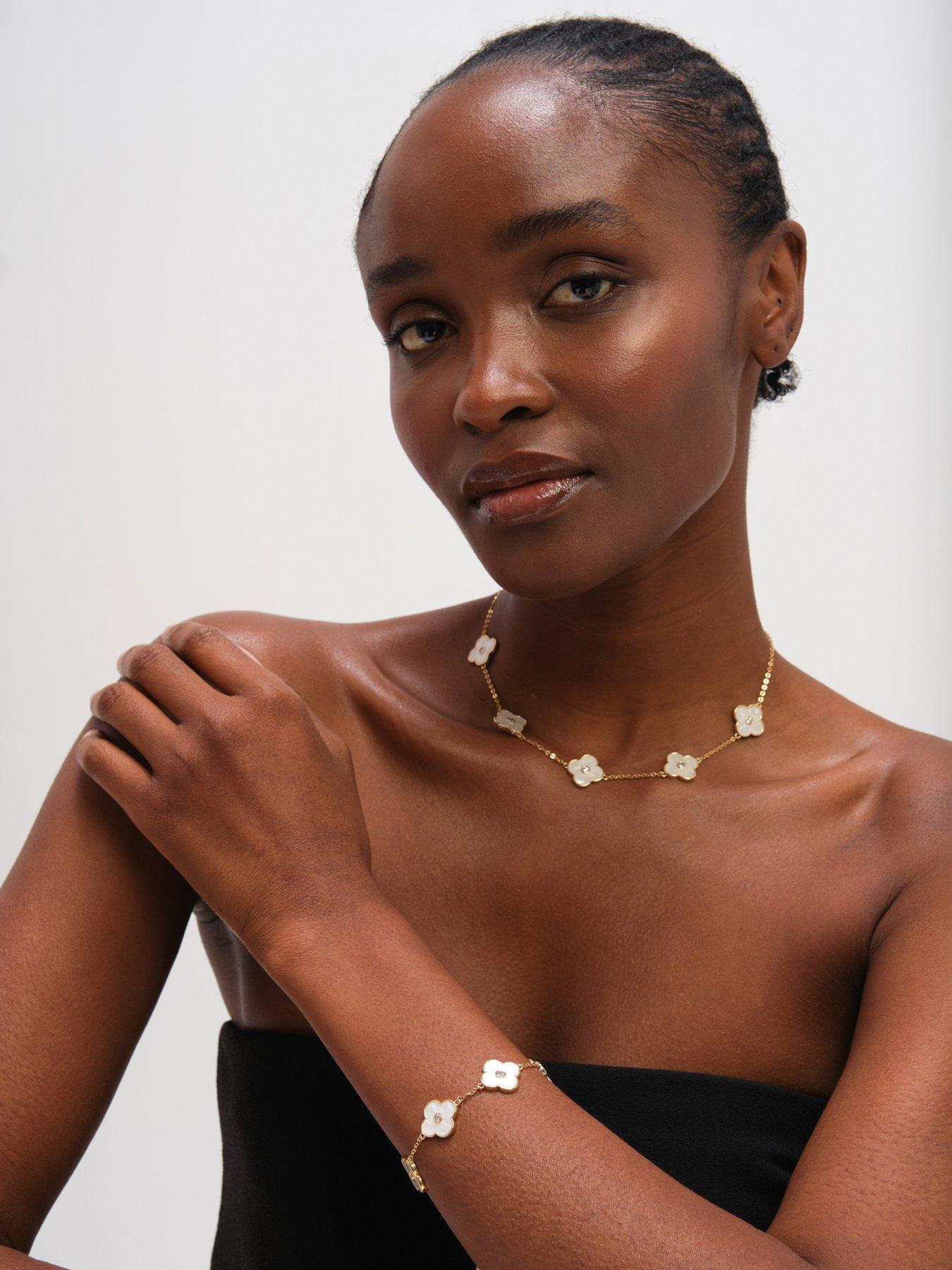 Image 2 of 2 of Jon Richard Gold Plated and Mother of Pearl Polished Clover Necklace