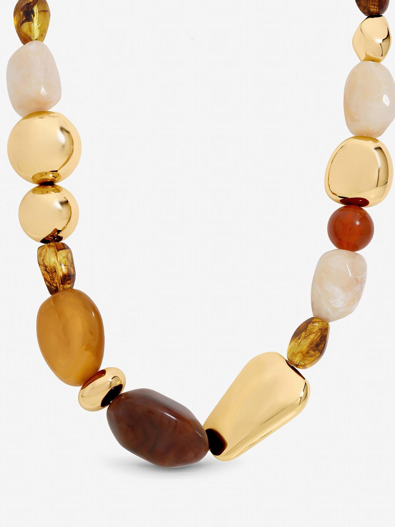 Mood Gold Polished and Resin Allway Necklace