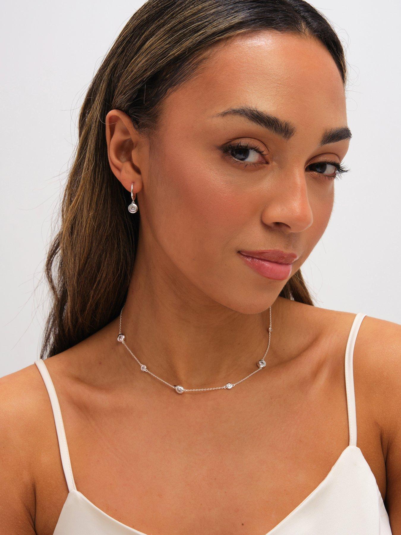 Image 1 of 3 of Jon Richard Silver Plated Cubic Zirconia Bezel Necklace
