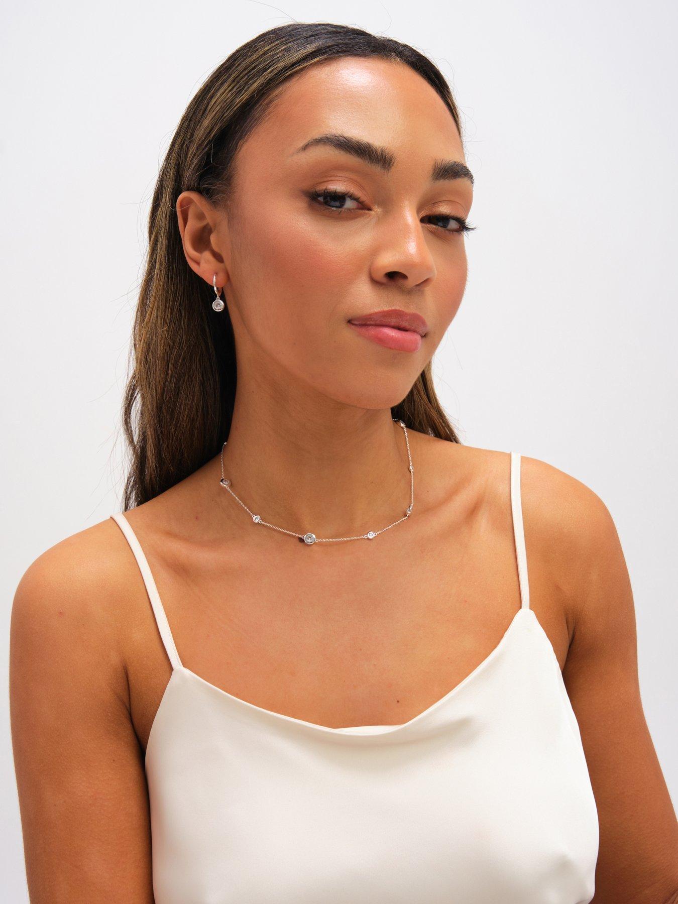 Image 3 of 3 of Jon Richard Silver Plated Cubic Zirconia Bezel Necklace
