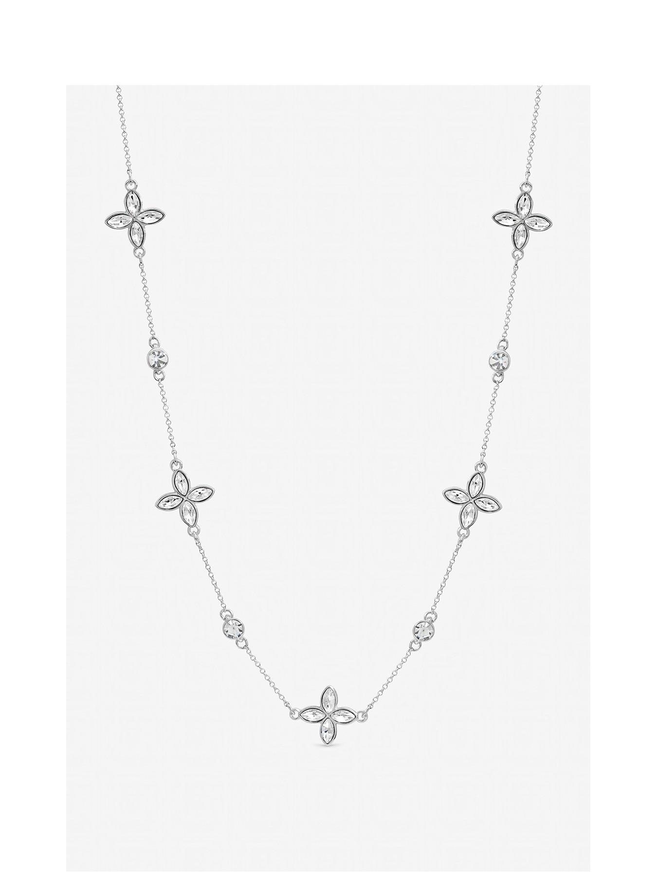 Jon Richard Silver Plated and Crystal Clover Allway