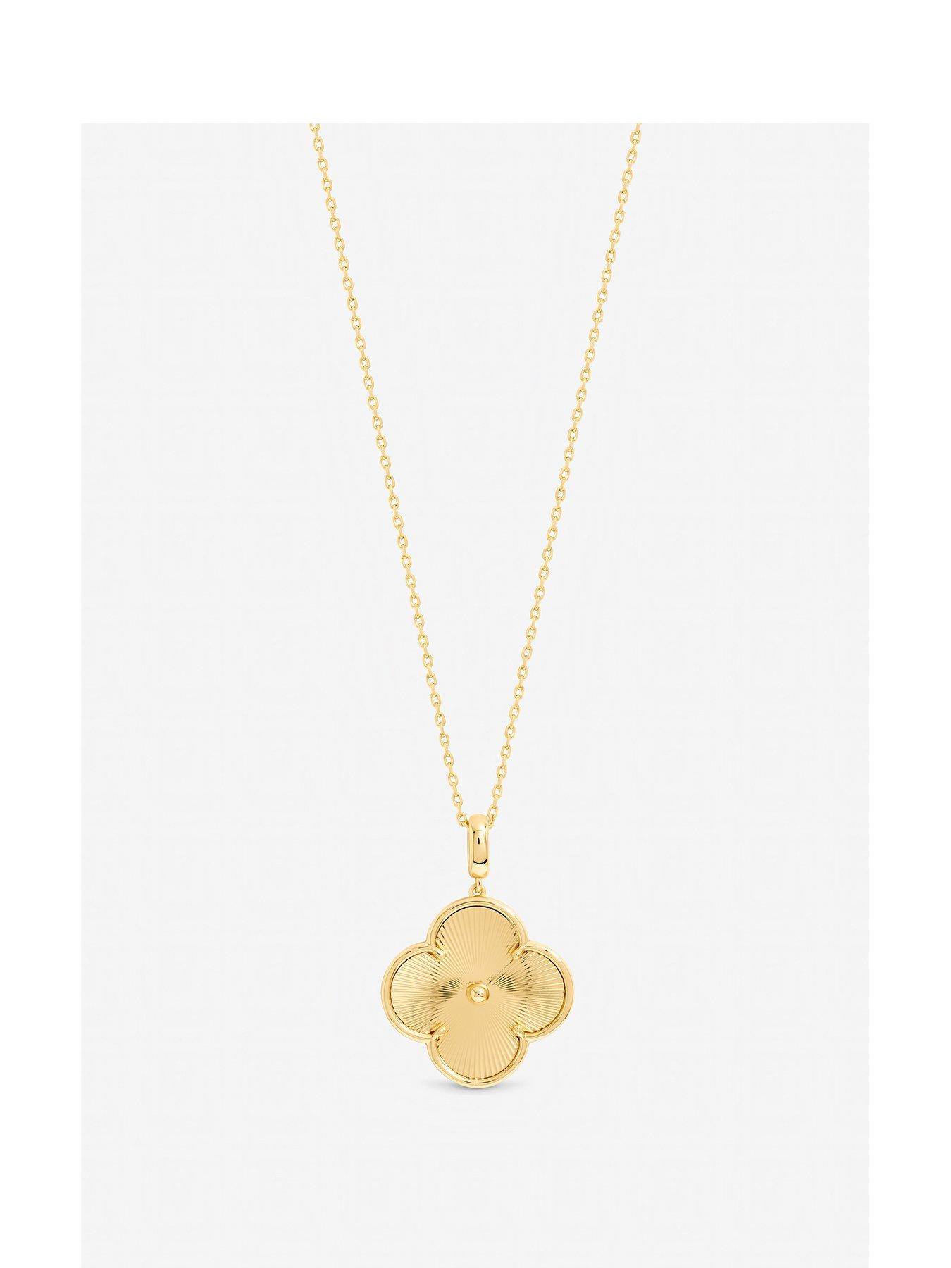 Image 1 of 2 of Jon Richard Gold Plated Long Clover Necklace Pendant