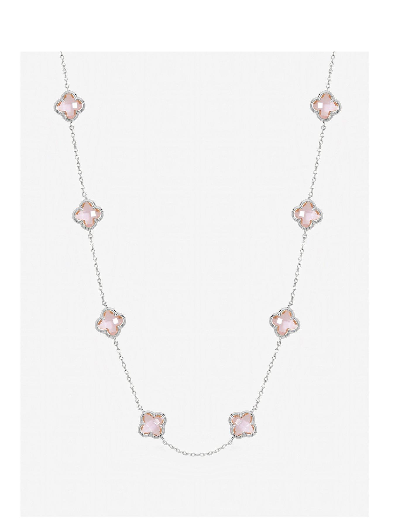 Inicio Inicio Vintage Rose Clover Necklace - Gift Pouch