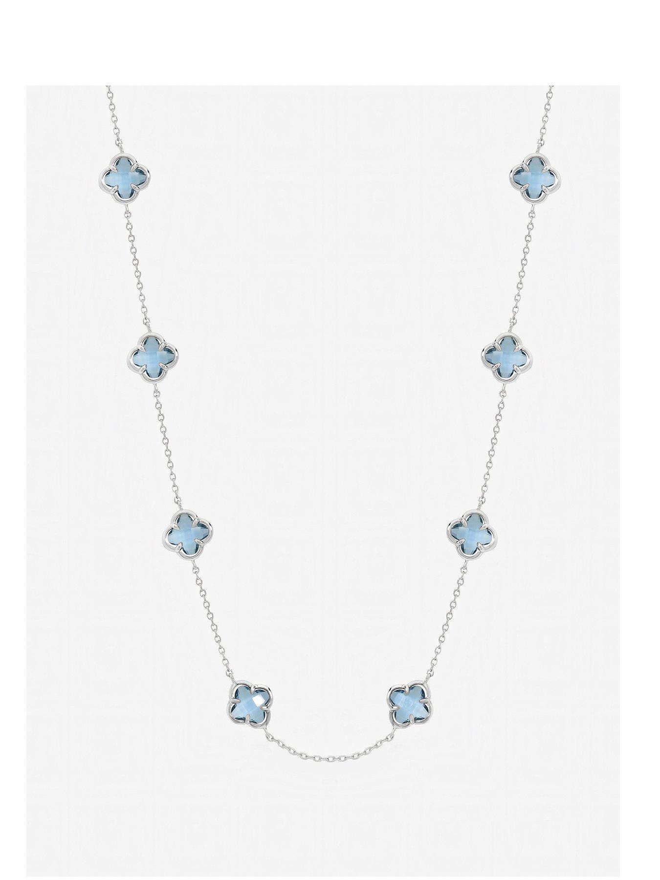 Inicio Inicio Light Sapphire Clover Necklace - Gift Pouch