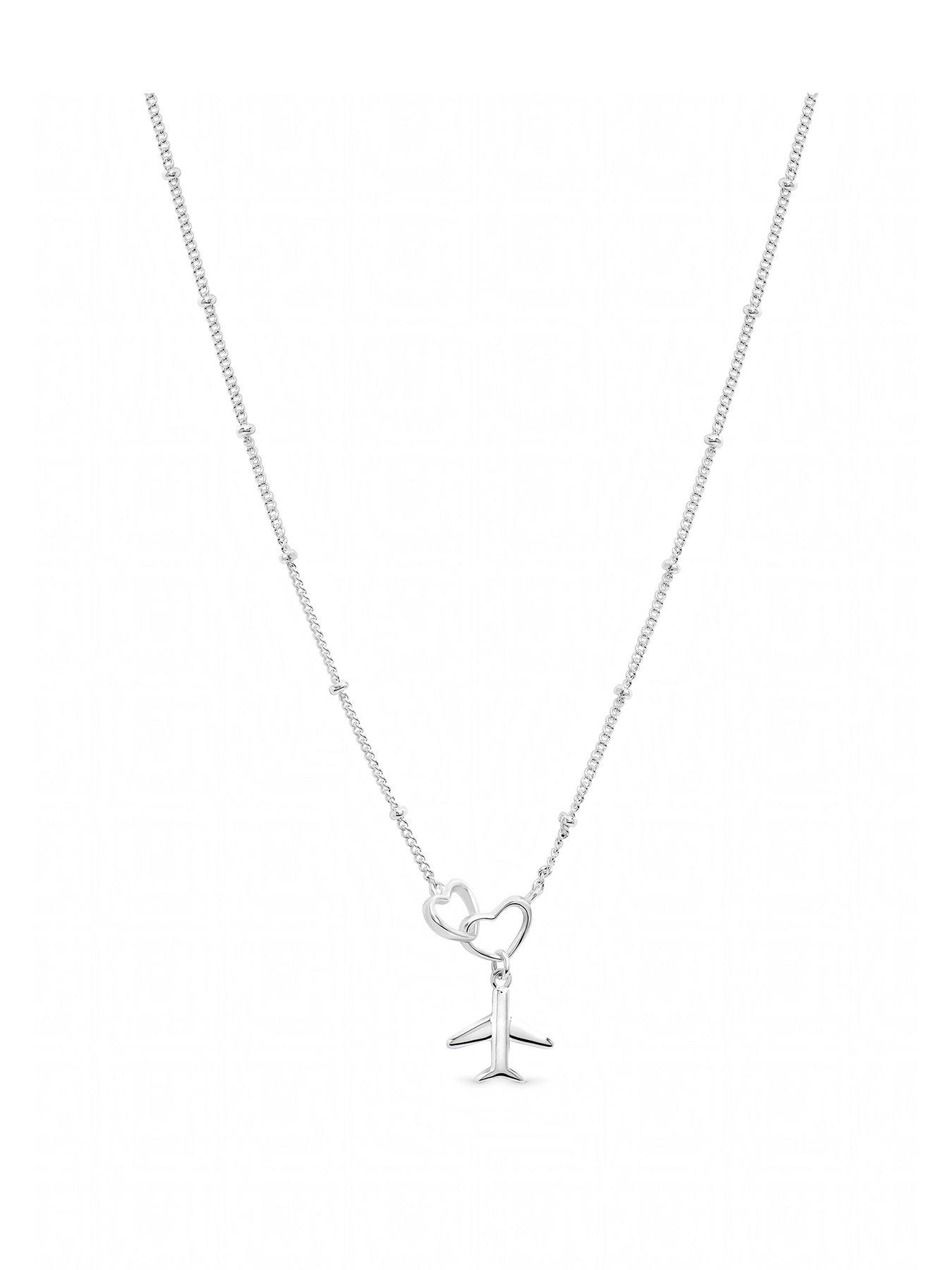 Inicio Interlink Heart Plane Necklace - Gift Pouch