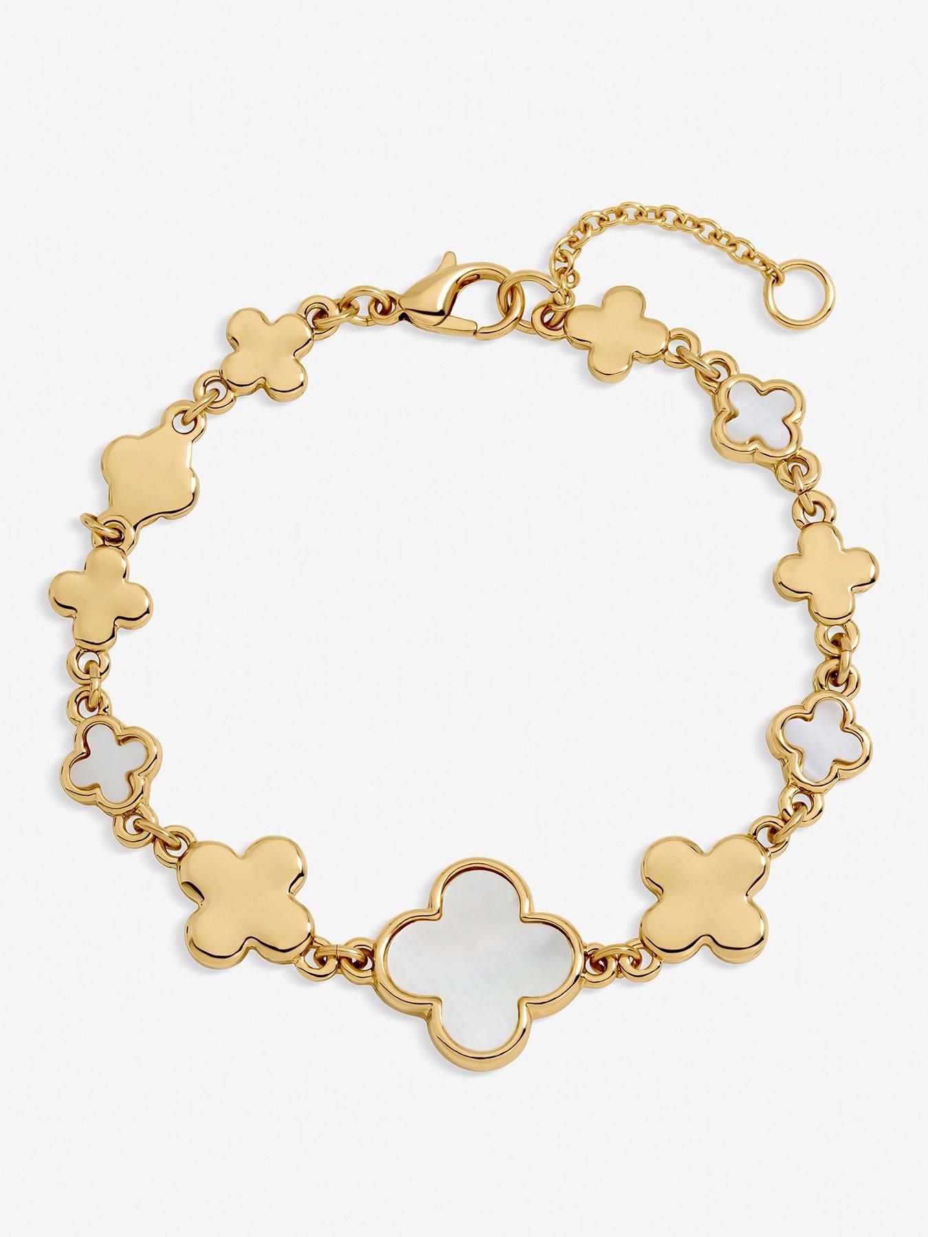 Inicio Gold Plated and Polished Clover Bracelet - Gift Pouch