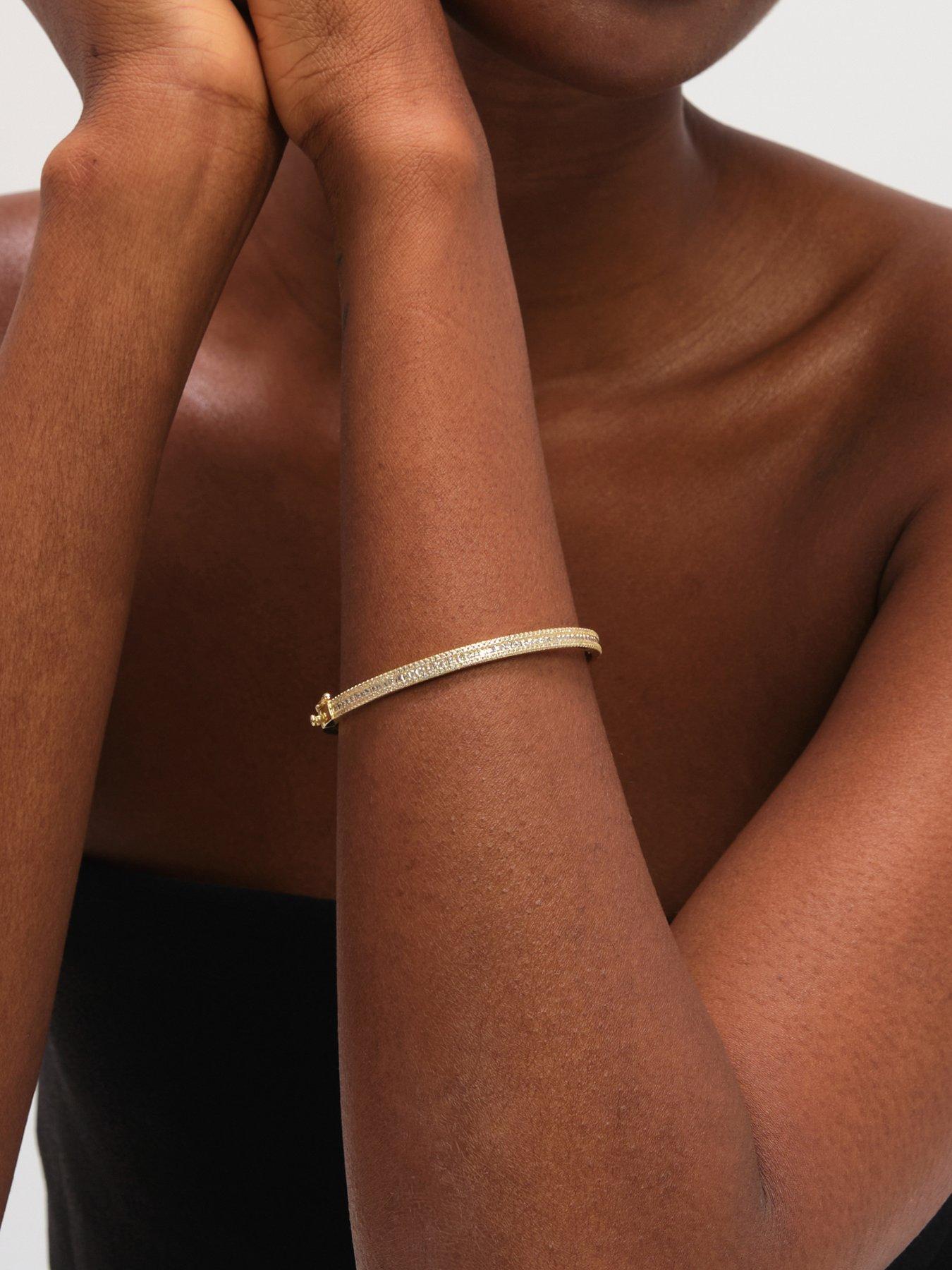 Jon Richard Gold Plated Cubic Zirconia Bangle