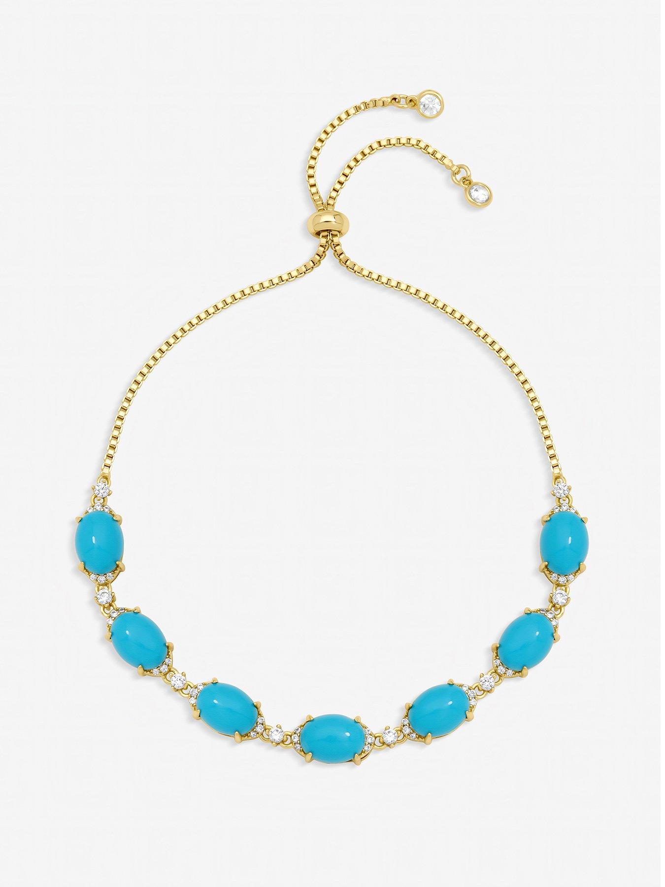 Image 1 of 3 of Jon Richard Gold Plated and Turquoise Stone Bracelet