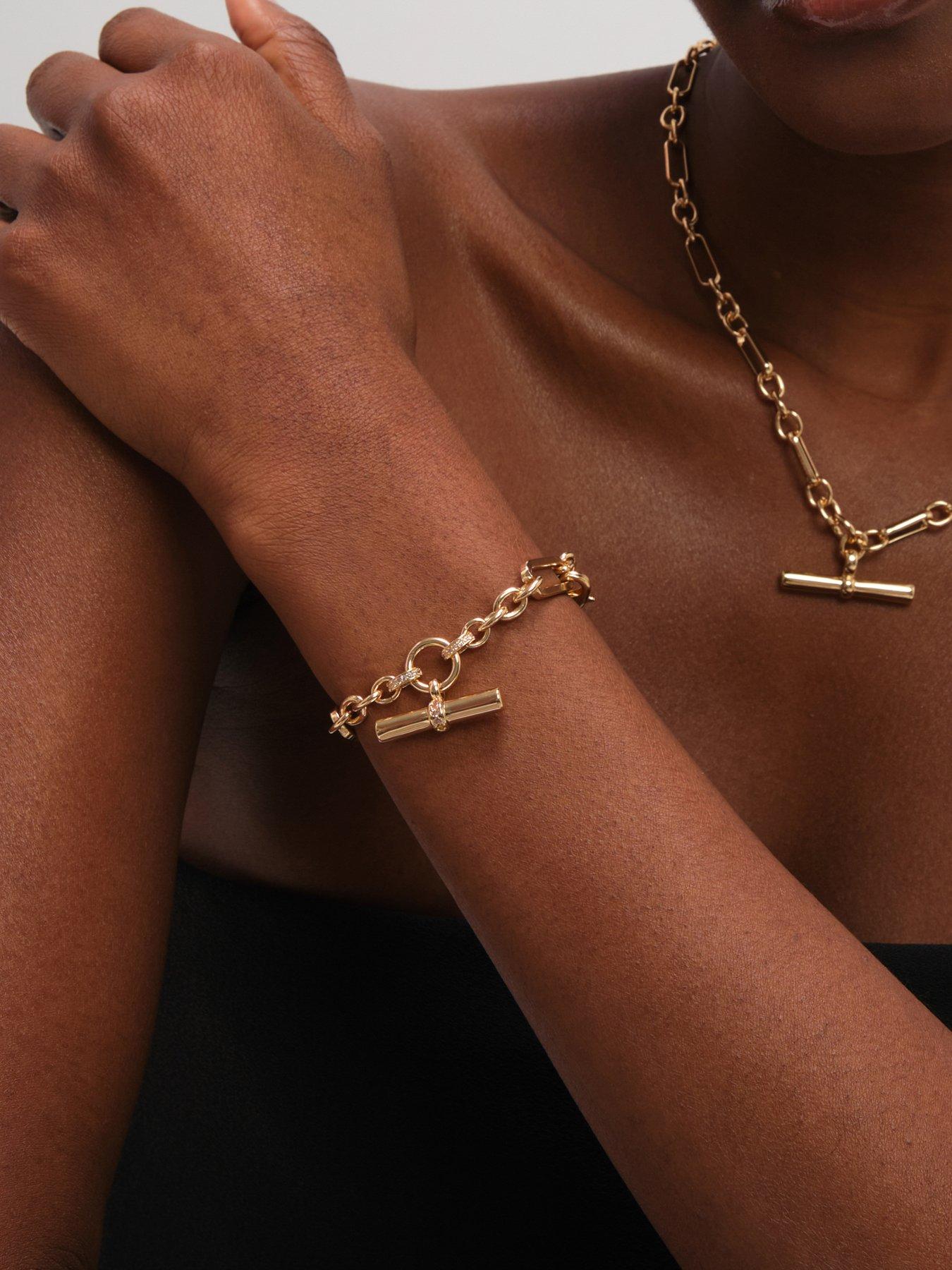 Image 2 of 2 of Jon Richard Gold Plated Luxe T-Bar Bracelet