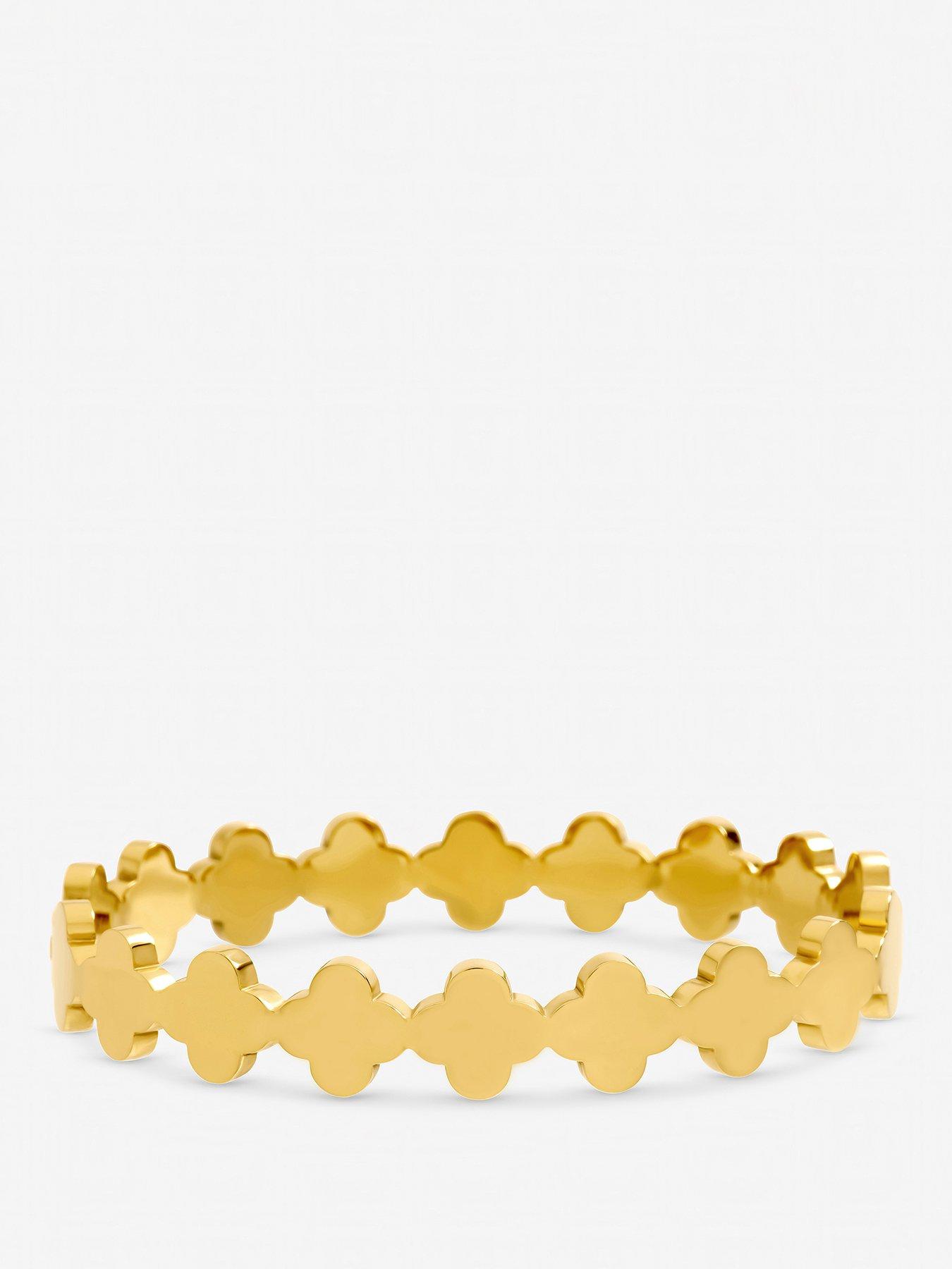 Image 1 of 3 of Jon Richard Gold Plated Waterproof Polished Clover Bangle