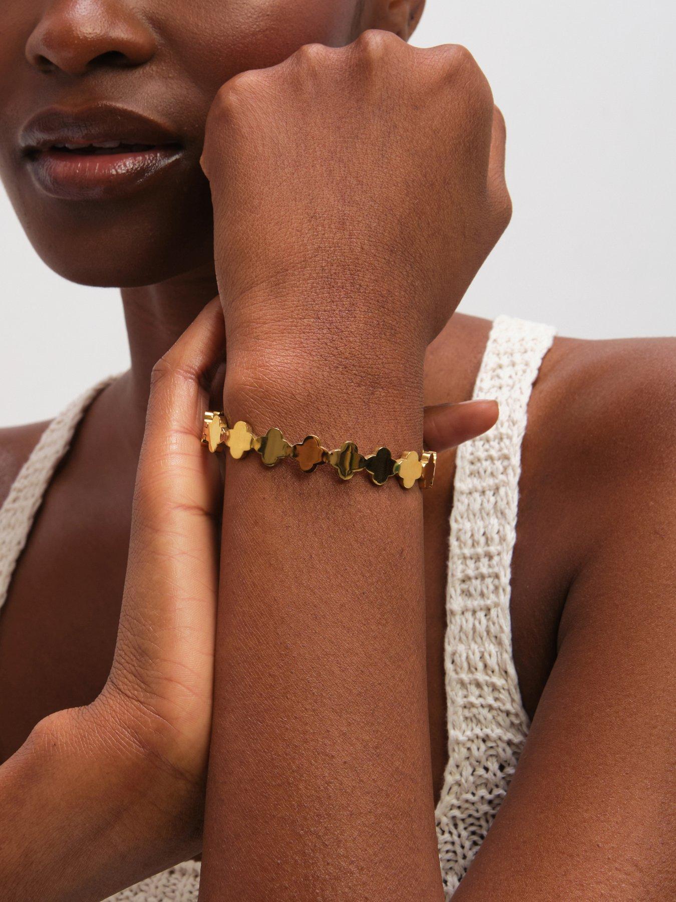 Image 2 of 3 of Jon Richard Gold Plated Waterproof Polished Clover Bangle