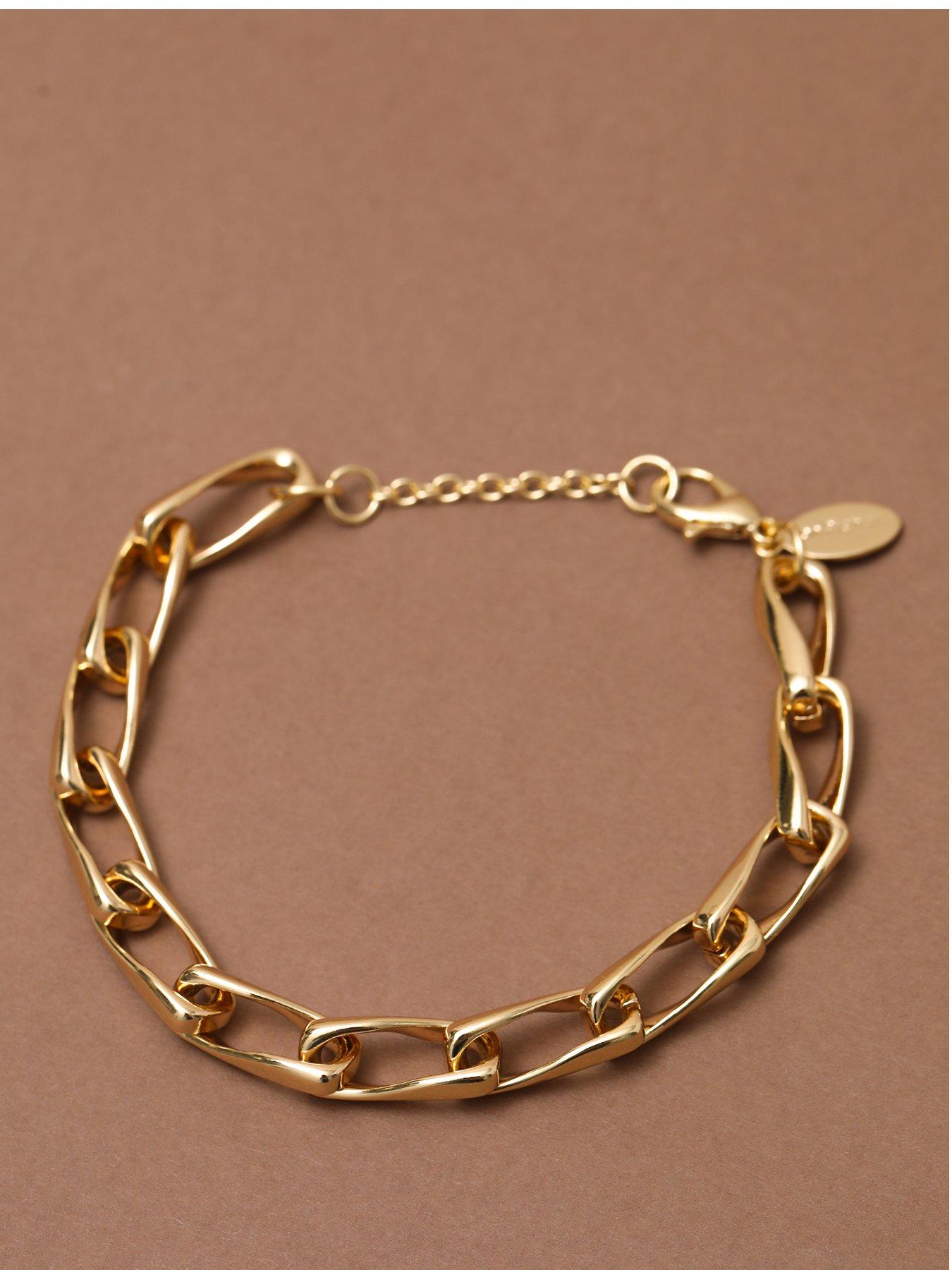 Inicio Gold Plated Twisted Link Bracelet - Gift Pouch