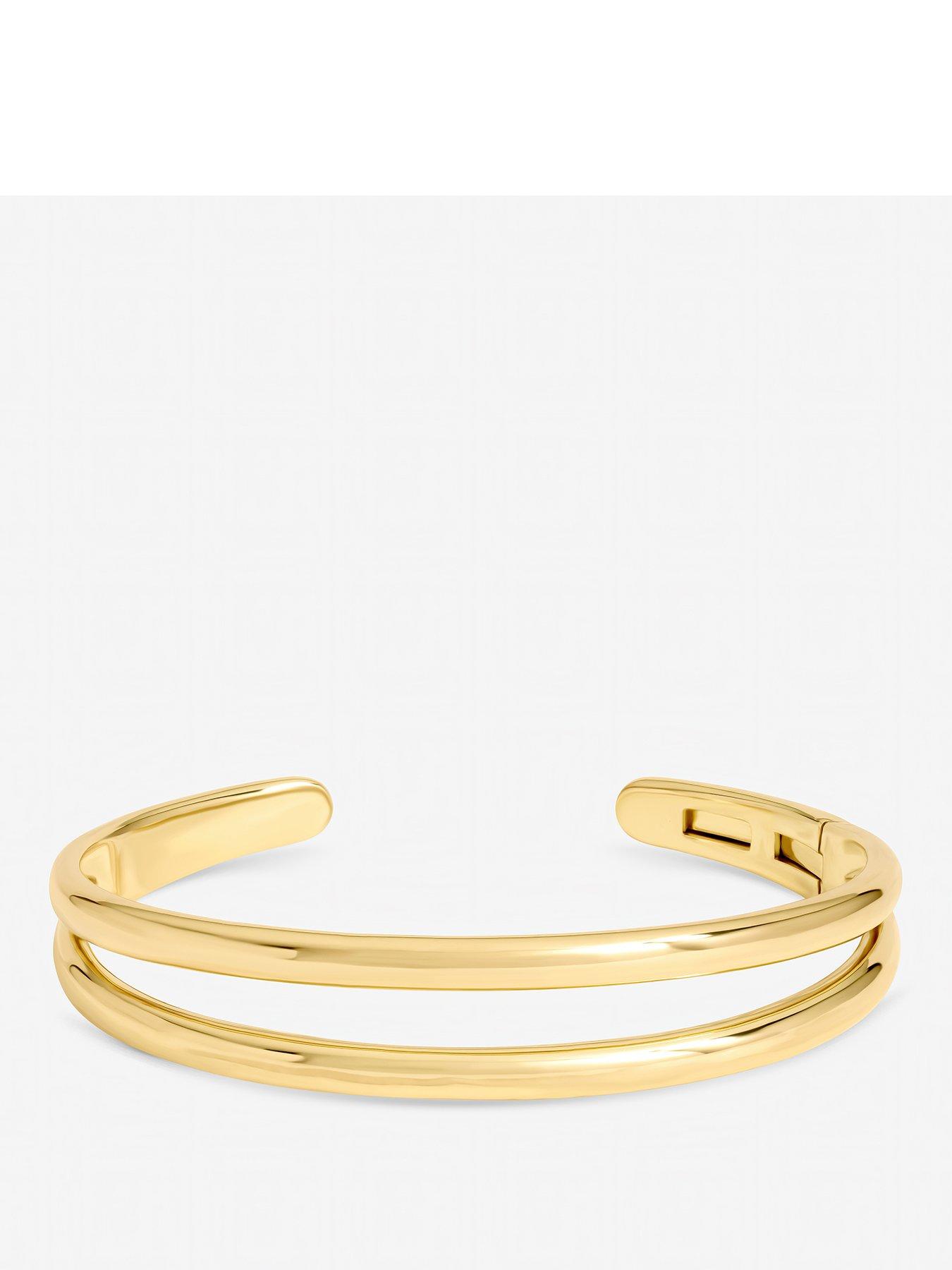 Inicio Inicio Gold Plated Polished Double row Cuff - Gift Pouch