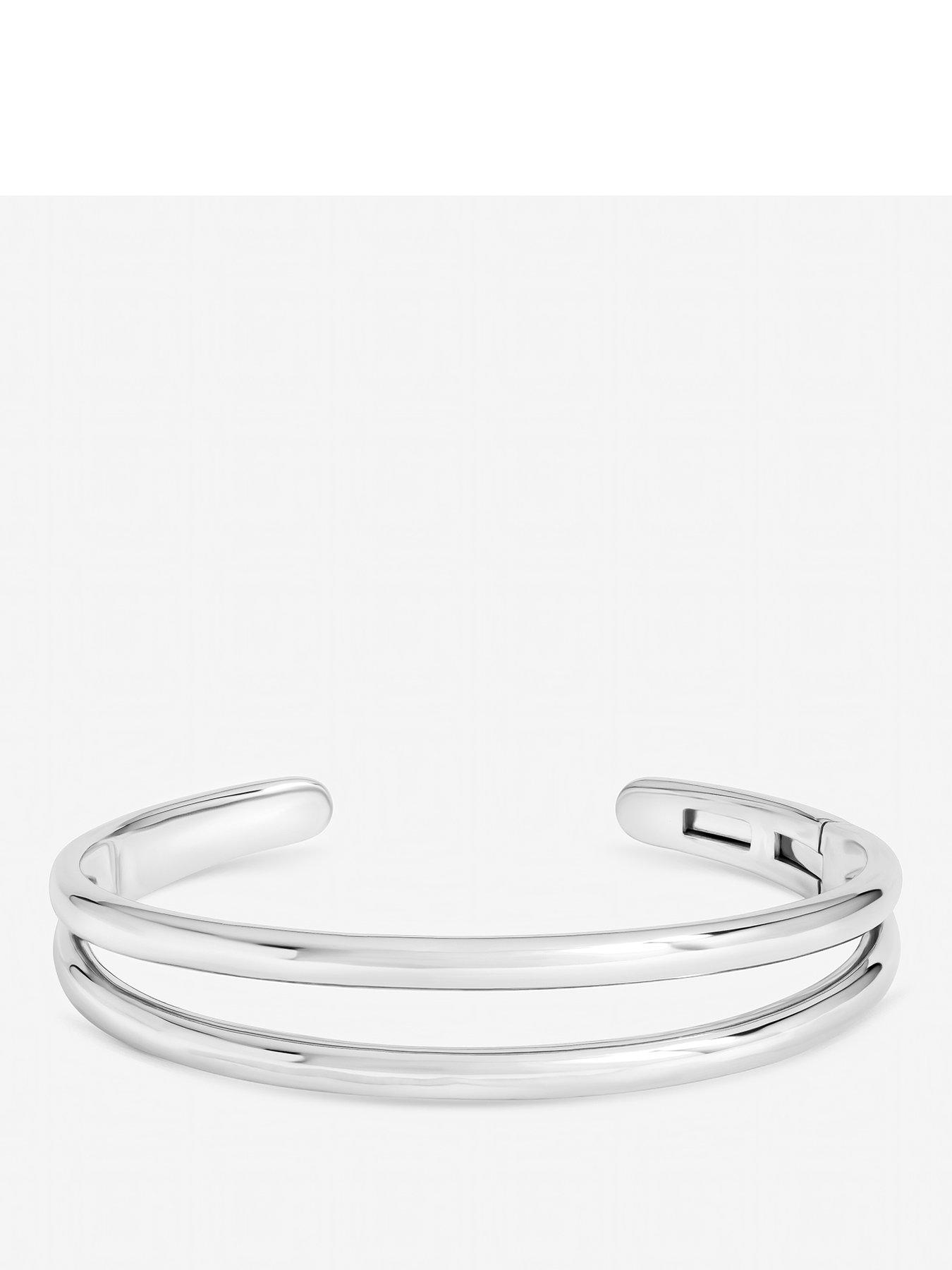 Inicio Inicio Silver Plated Polished Double row Cuff - Gift Pouch