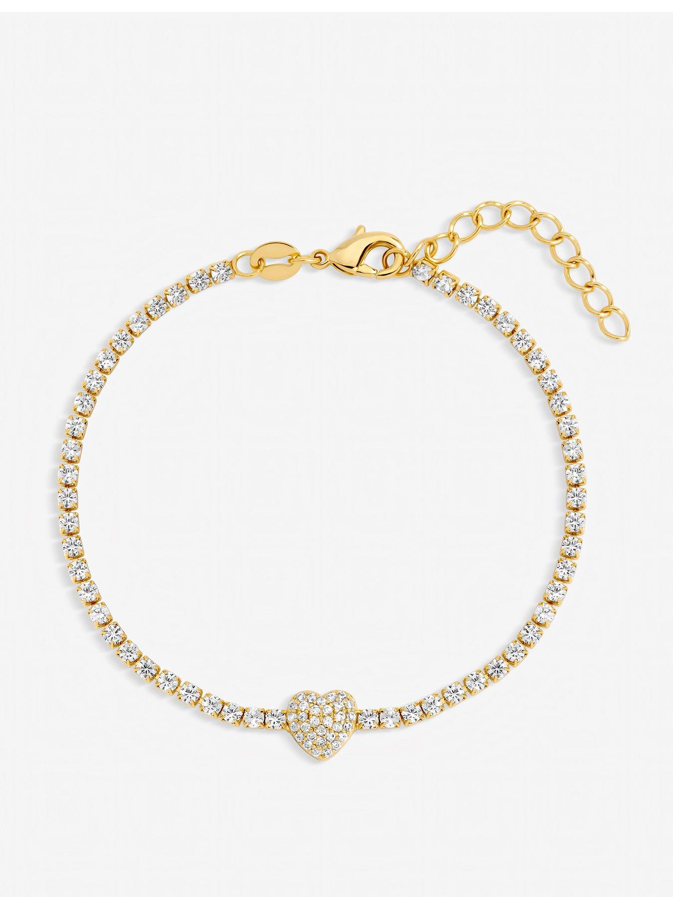 Jon Richard Silver Plated and Pave Heart Toggle Bracelet