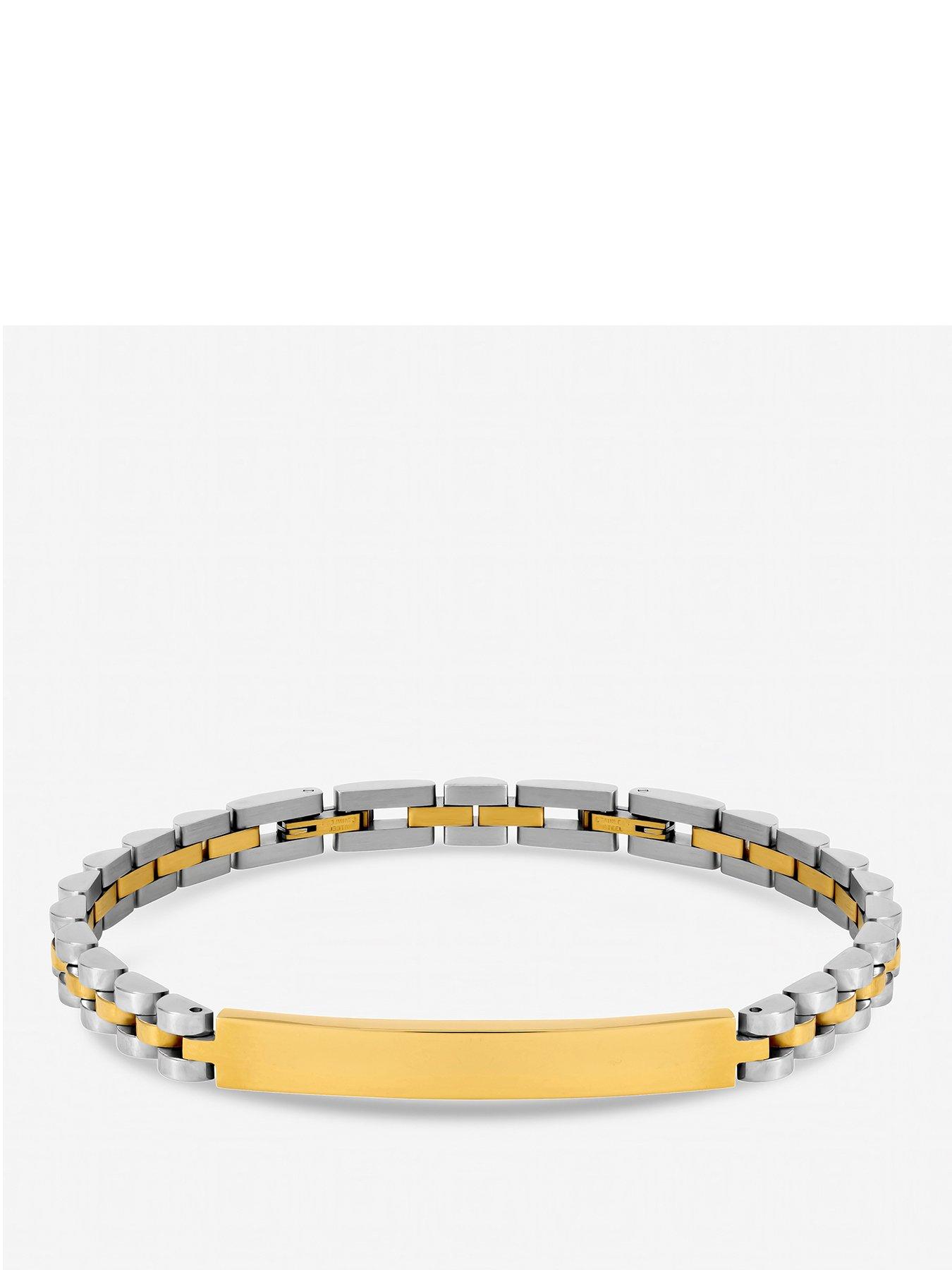 Inicio Men's Waterproof Two Tone Linked Bracelet - Gift Pouch