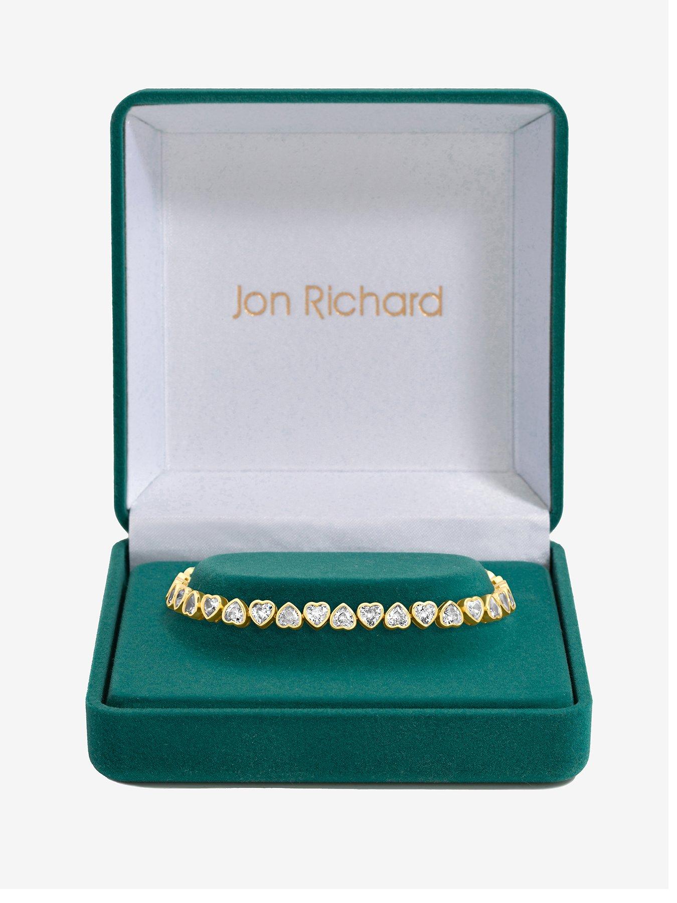 Image 1 of 2 of Jon Richard Gold Plated Cubic Zirconia Heart Drop Bracelet