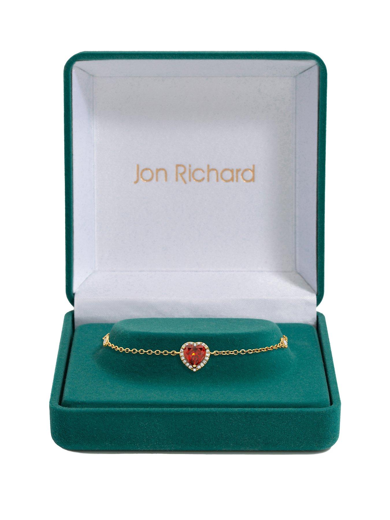 Jon Richard Gold Plated and Red Heart Bracelet