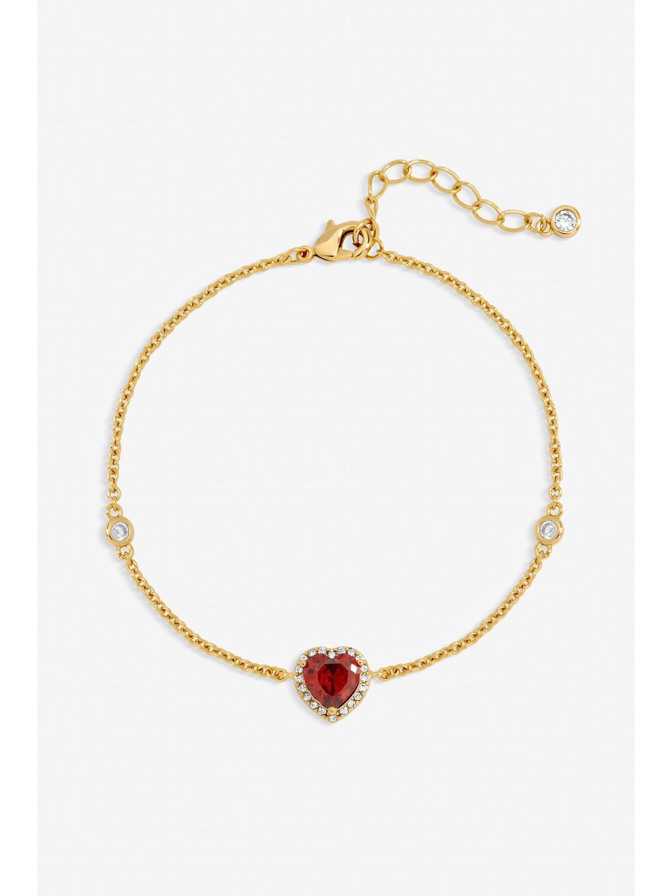 Image 2 of 3 of Jon Richard Gold Plated and Red Heart Bracelet