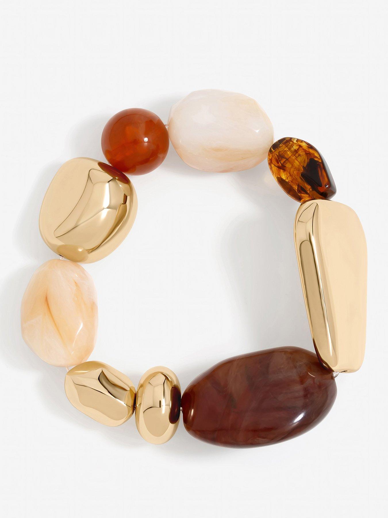 Mood Gold Polished and Resin Stretch Bracelet