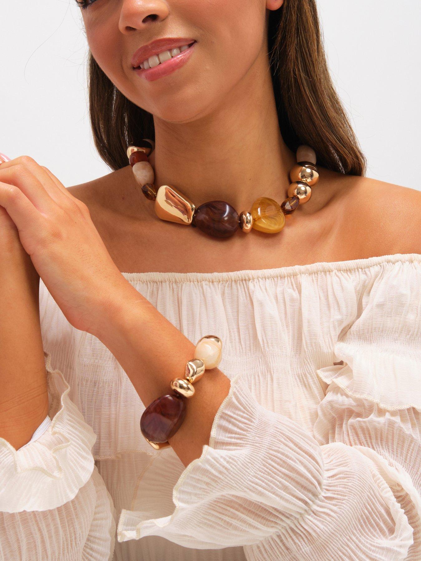 Image 3 of 3 of Mood Gold Polished and Resin Stretch Bracelet