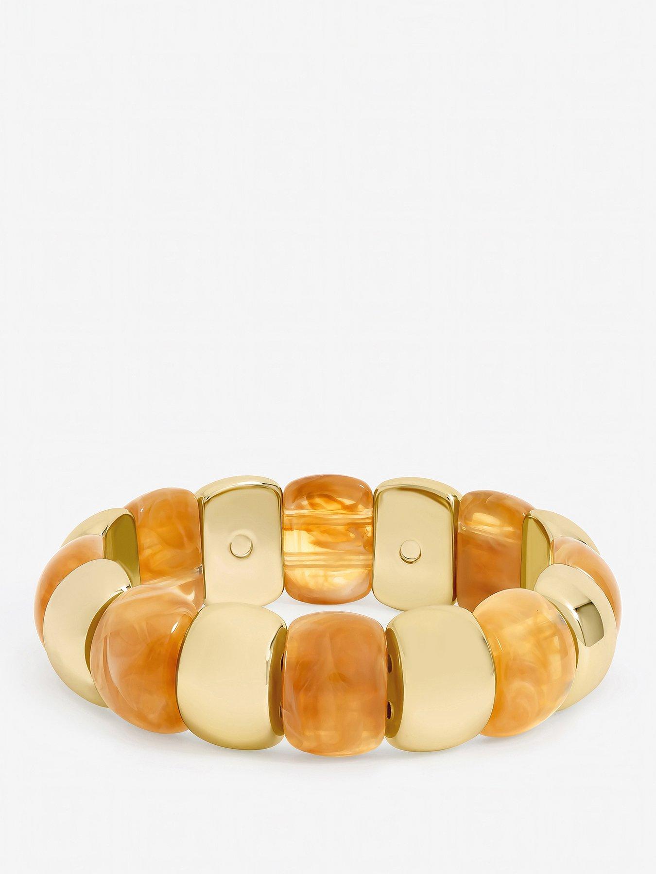 Mood Mood Gold Plated and Resin Stretch Bracelet