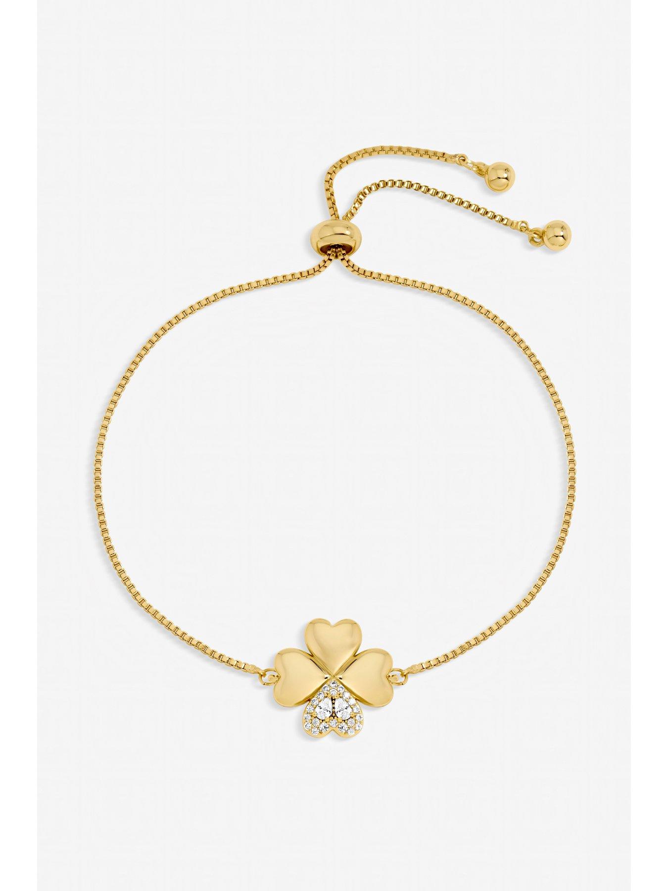 Image 2 of 4 of Inicio Gold Plated and Crystal Toggle Bracelet - Gift Pouch