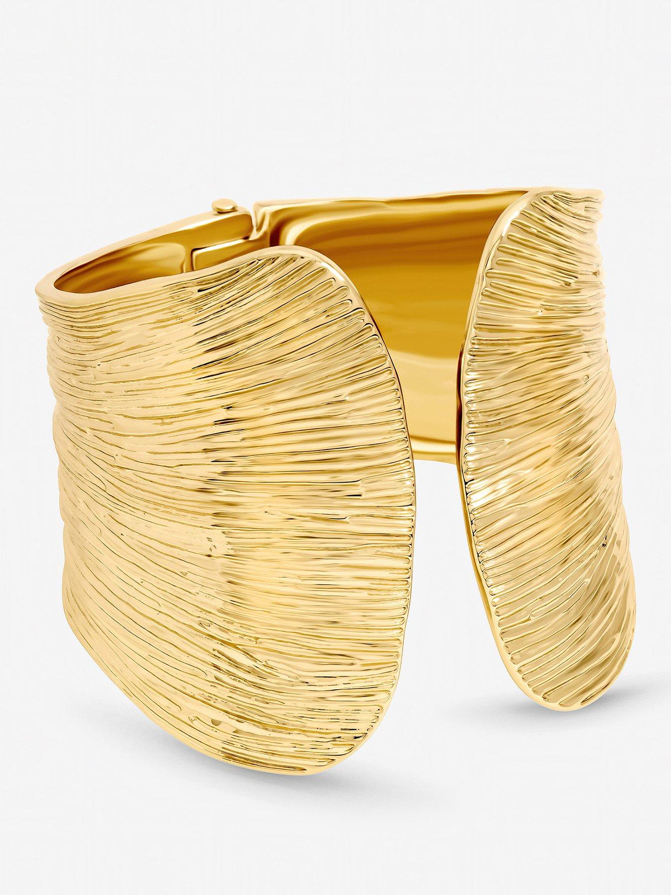 Inicio Gold Plated Textured Cuff - Gift Pouch